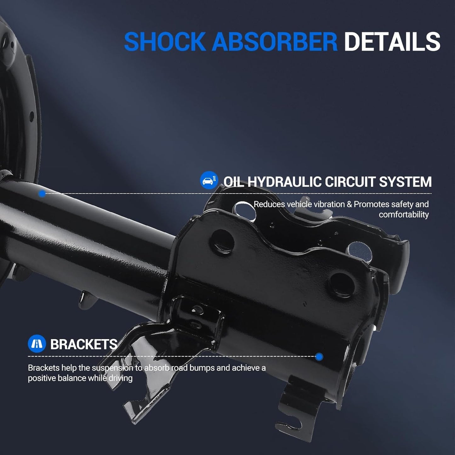 Autoround 271427 271426 Front Left and Right Complete Strut Shock Absorber Compatible with Nissan Altima 2002 2003 2004 2005 2006 2.5L Models Only, Driver and Passenger Side