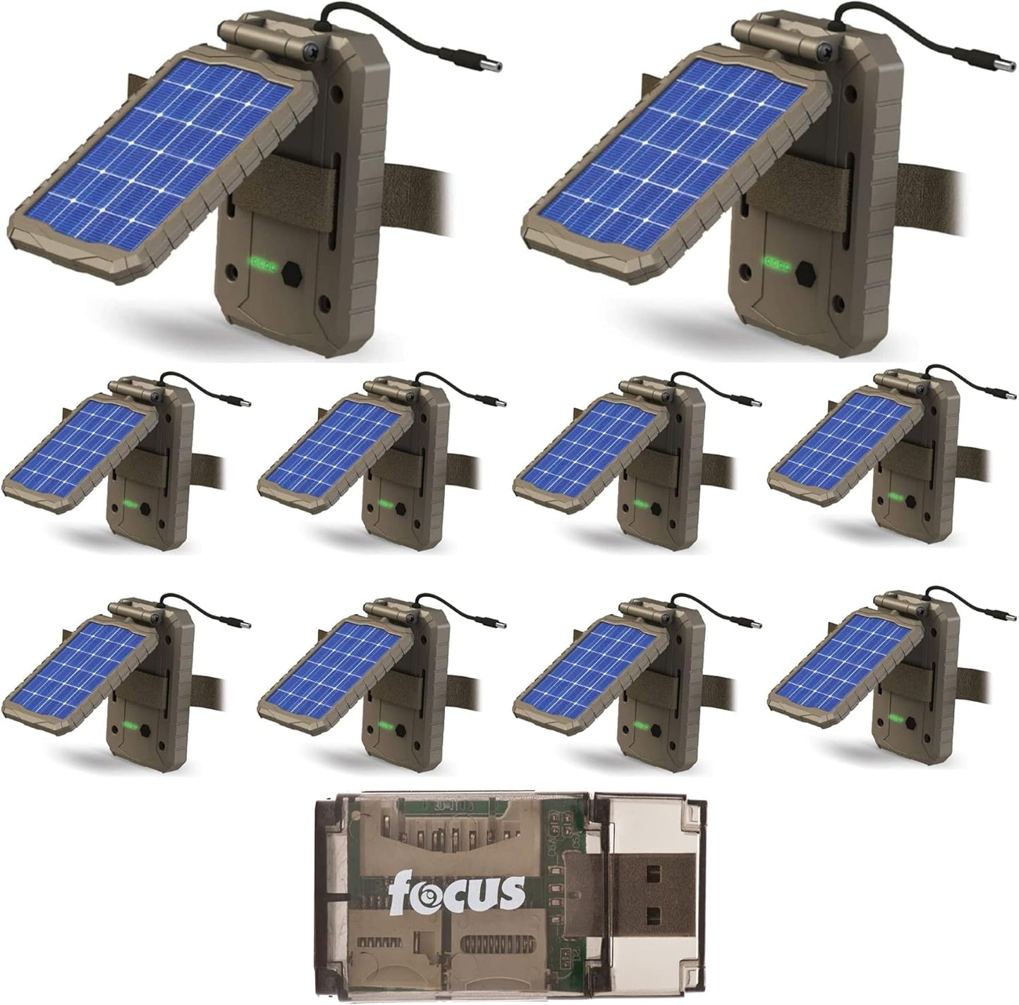 Stealth Cam Lithium Solar Power Panel (2-Pack) with Card Reader Bundle (3 Items)