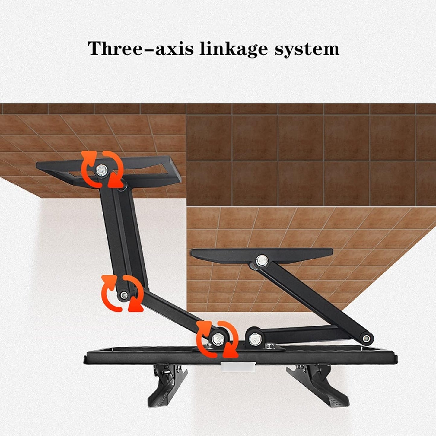 Tv Monitor Holder Rack Six-Arm Corner Tv Bracket Full Motion Wall Mount Extension Swivel Tilt Tv Bracket with Dual Base Fits Most 32 to 70 Inch Flat Screen Tv,L,