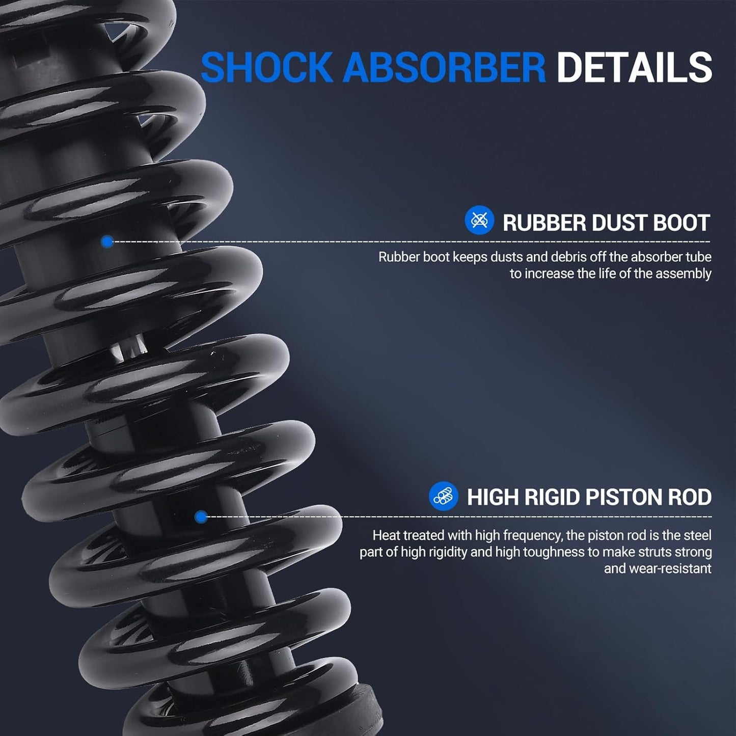 Autoround Front & Rear Complete Strut Shock Absorber Compatible with Toyota Sequoia 2001 2002 2003 2004 2005 2006 2007 171348L 171348R 37240 Struts with Coil Spring Assembly