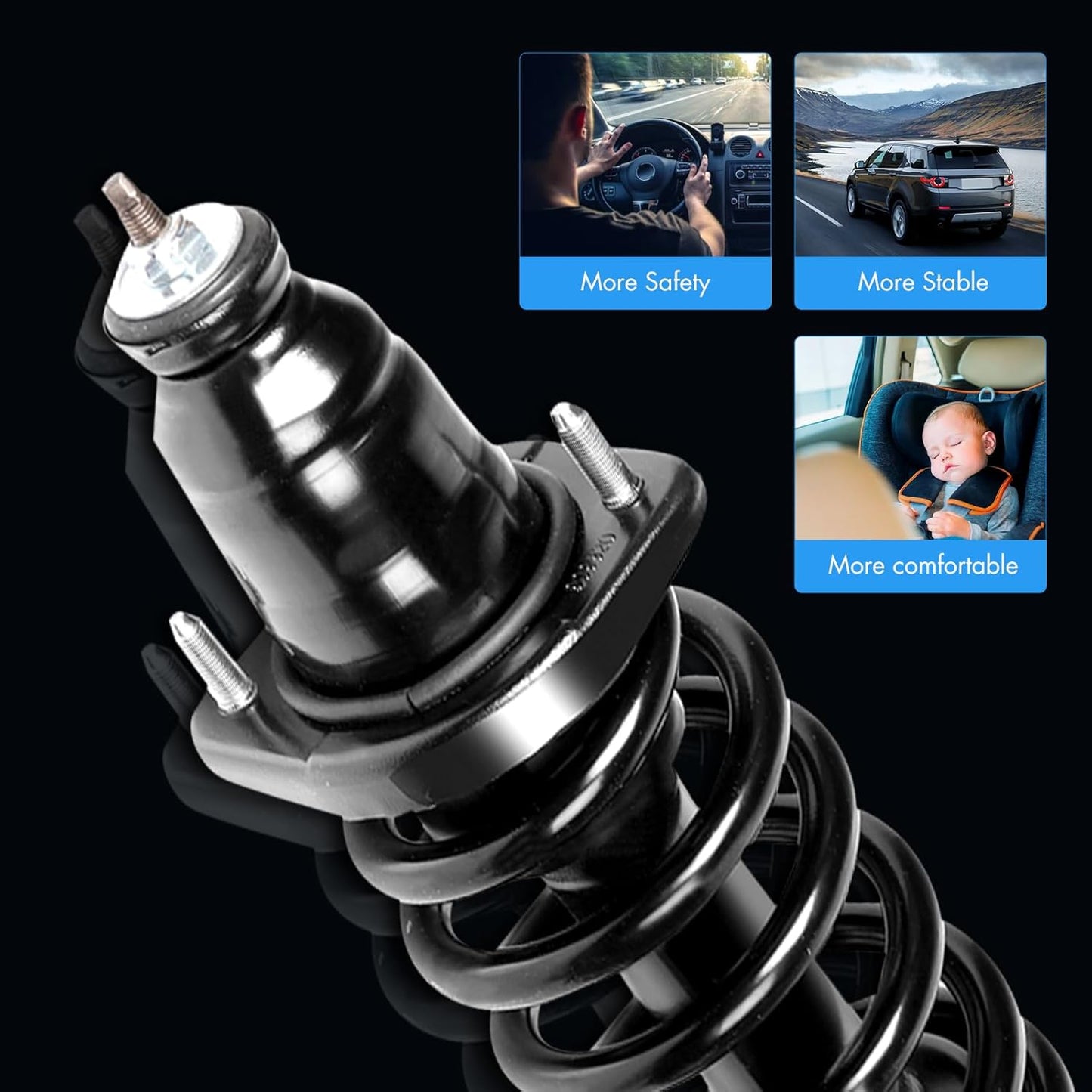 ASAPE Rear Complete Struts Coil Spring Assembly Fit for 2003 2004 2005 2006 2007 2008 2009 2010 2011 for Honda Element Shock Absorber Replace OE 171101L 171101R (Set of 2)