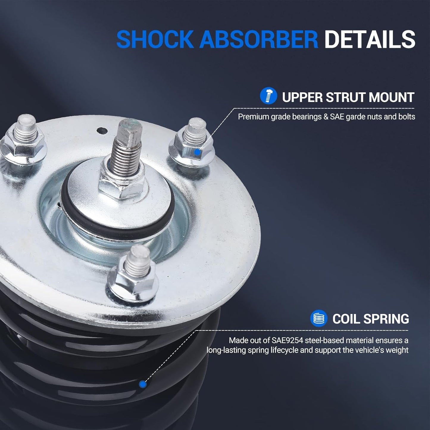 Autoround 171103 Front Complete Strut Assembly Shock Absorber Fit for Nissan Pathfinder 2005-2012/ Xterra 2005-2015 with Coil Spring, 2PCS