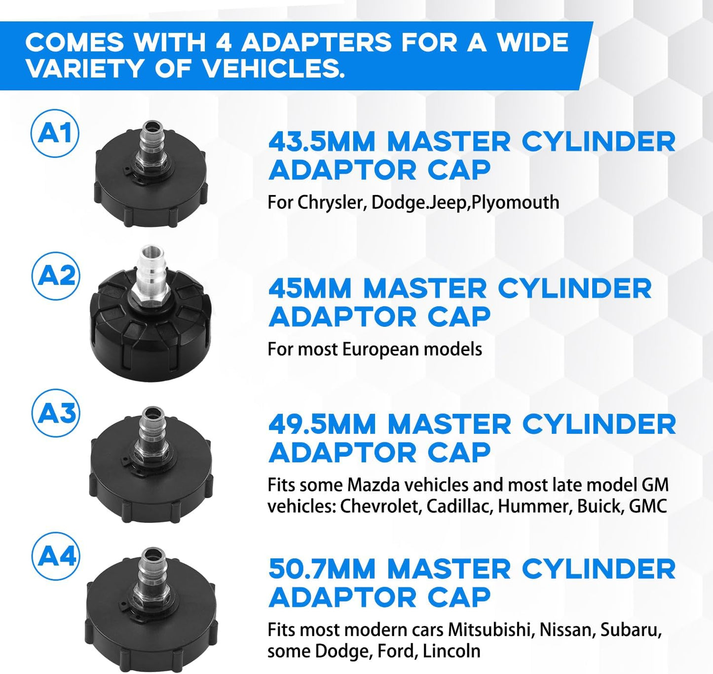 3L Brake Bleed Kit Manual Brake Bleed Fluid Pump One Person Brake Bleed Vacuum Pump Kit with 1L Brake Fluid Bleed Bottle and 4 Master Cylinder Adapters