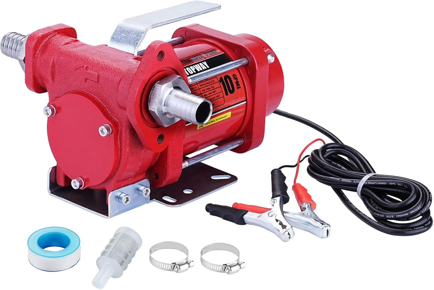 TOPWAY 110V AC Gasoline Fuel Pump 3.7GPM Self-priming Oil Transfer Pump With Handle, Reversible Pumping, Overheat Protection, Explosion-Proof, for Gasoline Fuel Diesel Kerosene Removal