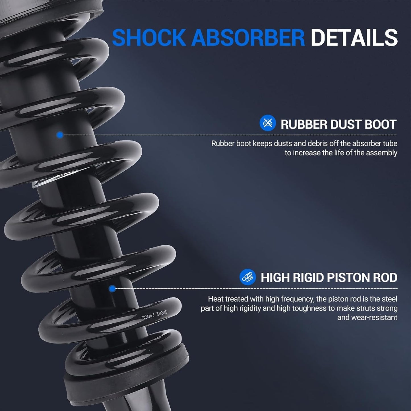 Autoround Pair 171124 Front Complete Shock Absorber Compatible with Ford Explorer/Mercury Mountaineer 2006 2007 2008 2009 2010 Left & Right Struts with Coil Spring Assembly