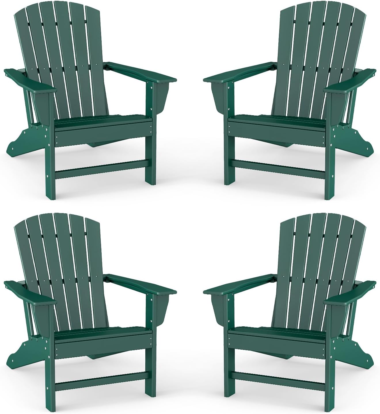 BRIOPAWS Adirondack-Chairs-Set of 4 | Fire Pit Chair | Oversized | HDPE Plastic | Weather Resistant | for Deck Outdoor Poolside Campfire | Blue