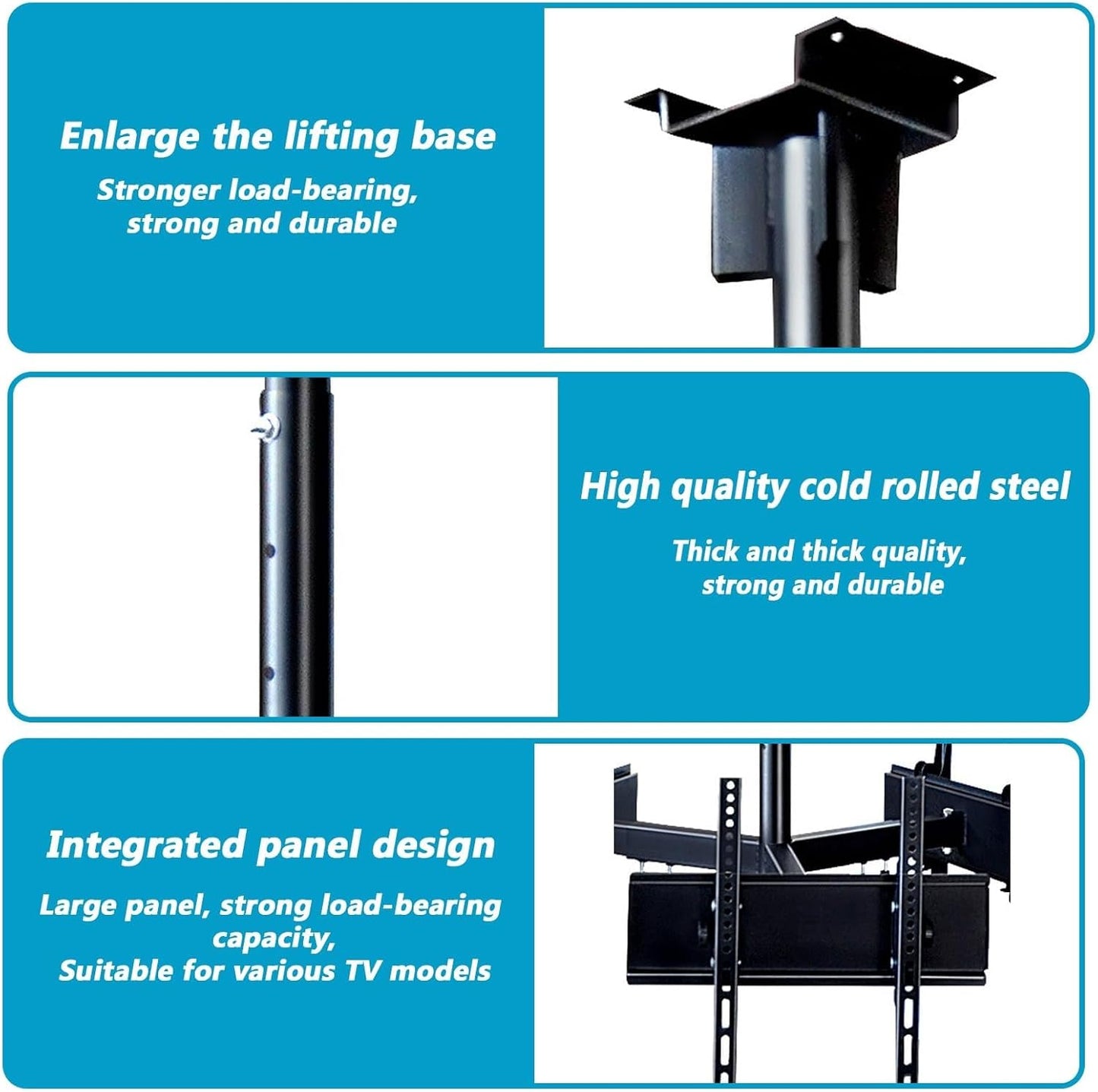 4 Sides TV Ceiling Mount Bracket,Adjustable Tilt & Swivel TV Ceiling Mount,LCD TV 360 Degree Rotating Frame,for 30-50 Inch TVs,Support 4 Screens