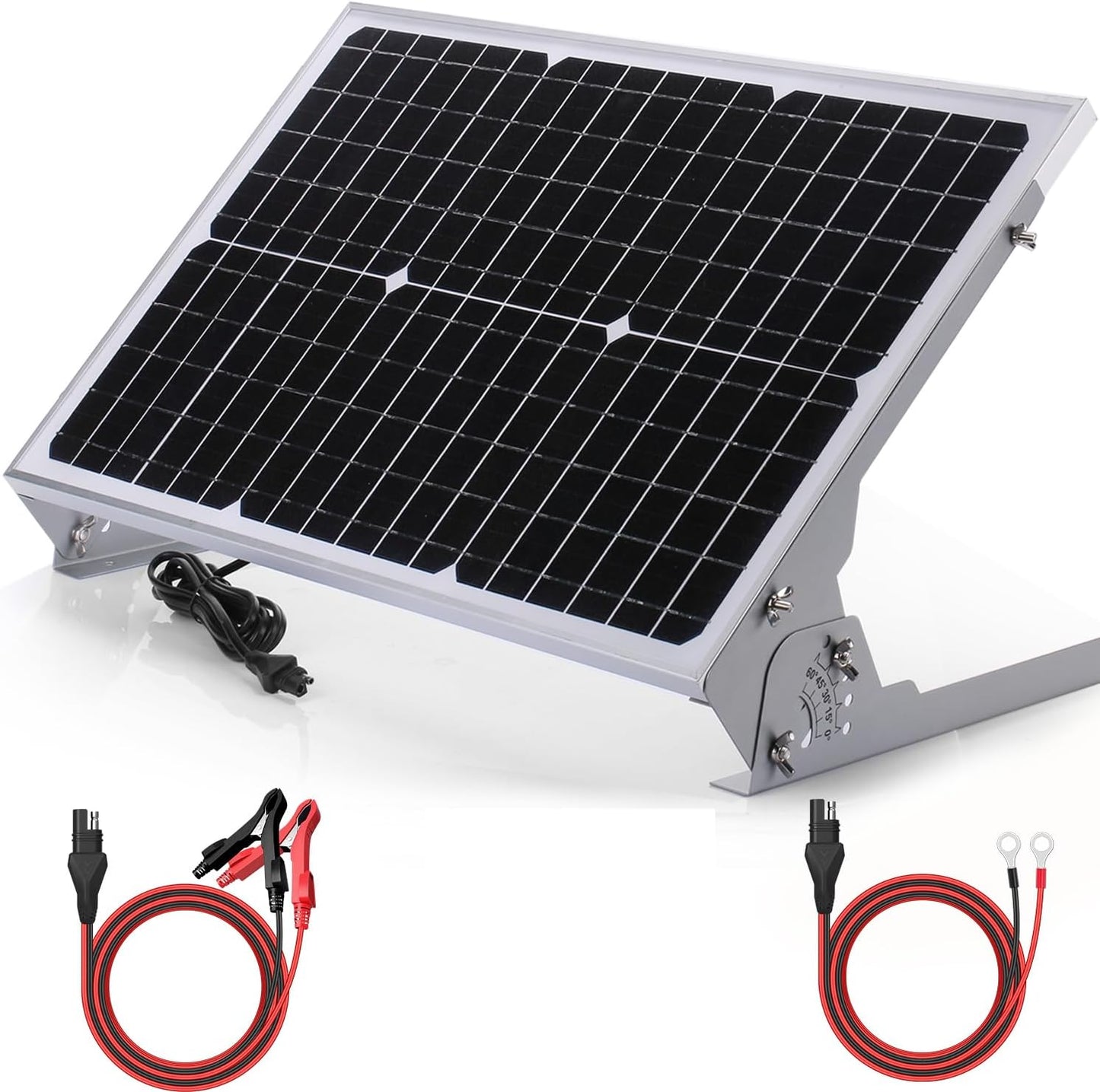 SUNER POWER 10W 12V Solar Battery Charger Maintainer, Built-in Smart MPPT Charge Controller, Adjustable Mount Bracket, Waterproof 10 Watt Solar Panel Kits for Car Automotive Boat Marine RV Trailer