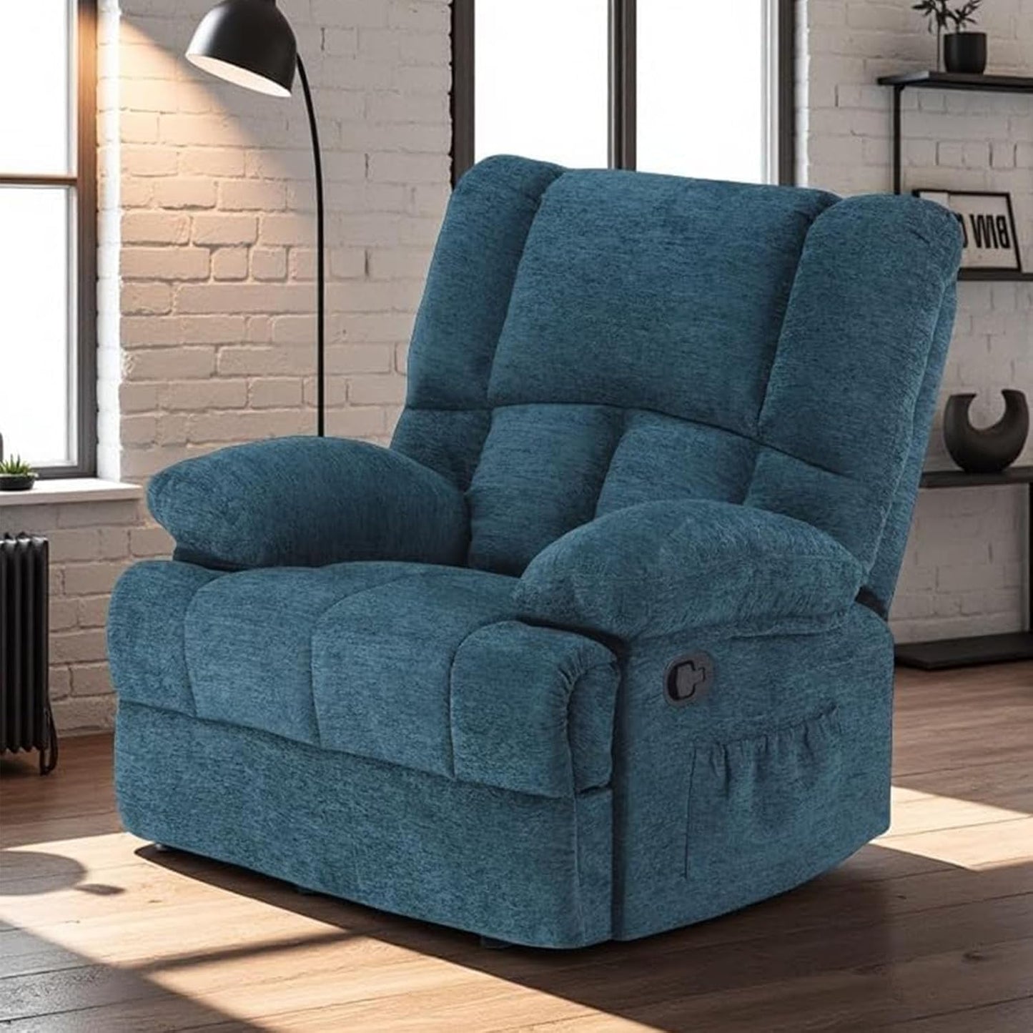 Swivel Rocker Recliner with 360 Degree Swivel, Small Recliners with 30 Degree, 90-150 Degree Angle, Faux Leather Lift Chair for Home Theater Seating, Adults, Living Room, Bedroom, Black