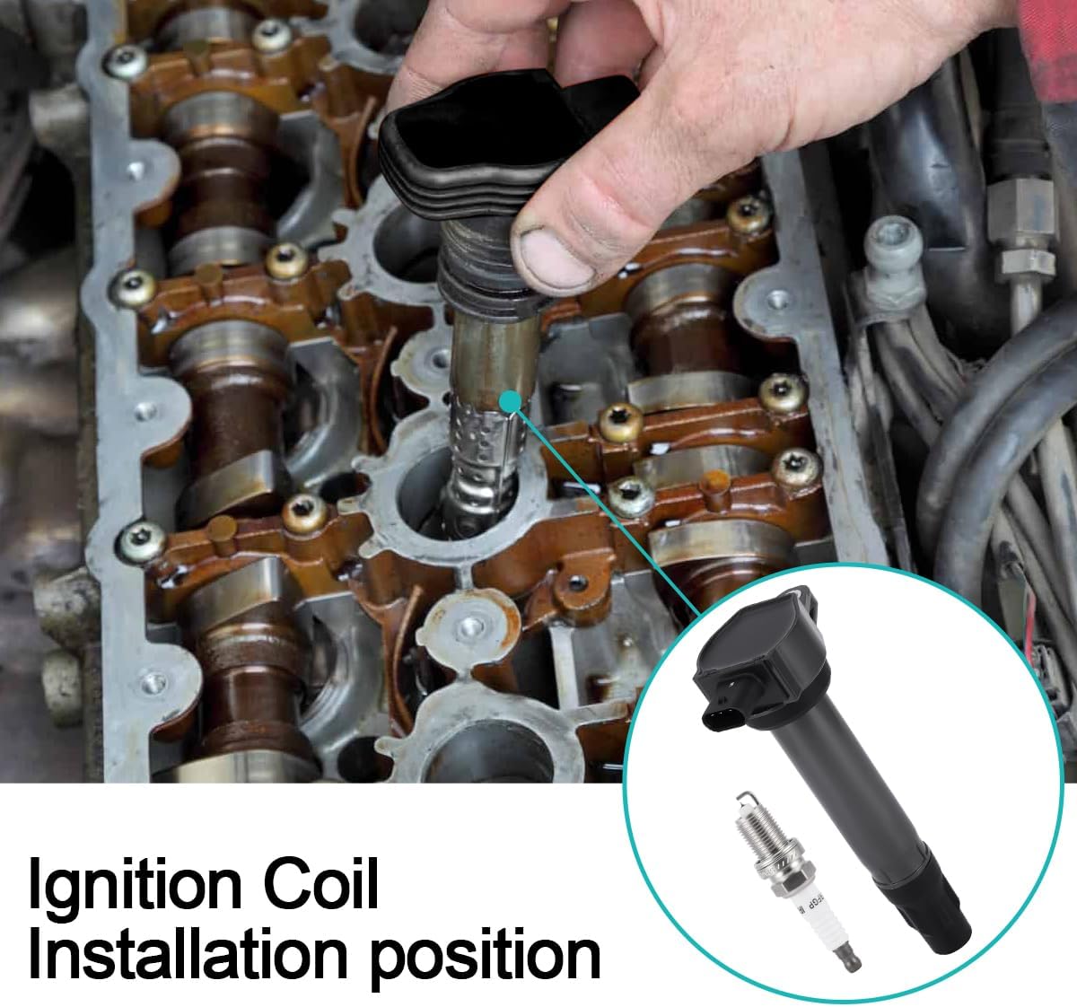 AULNIK Set of 4 Ignition Coil Pack and Iridium Spark Plugs (1.8L 2.0L 2.4L) For 2007-2017 Jeep Compass Patriot, Dodge Avenger Caliber Journey, Chrysler 200 Cirrus Sebring