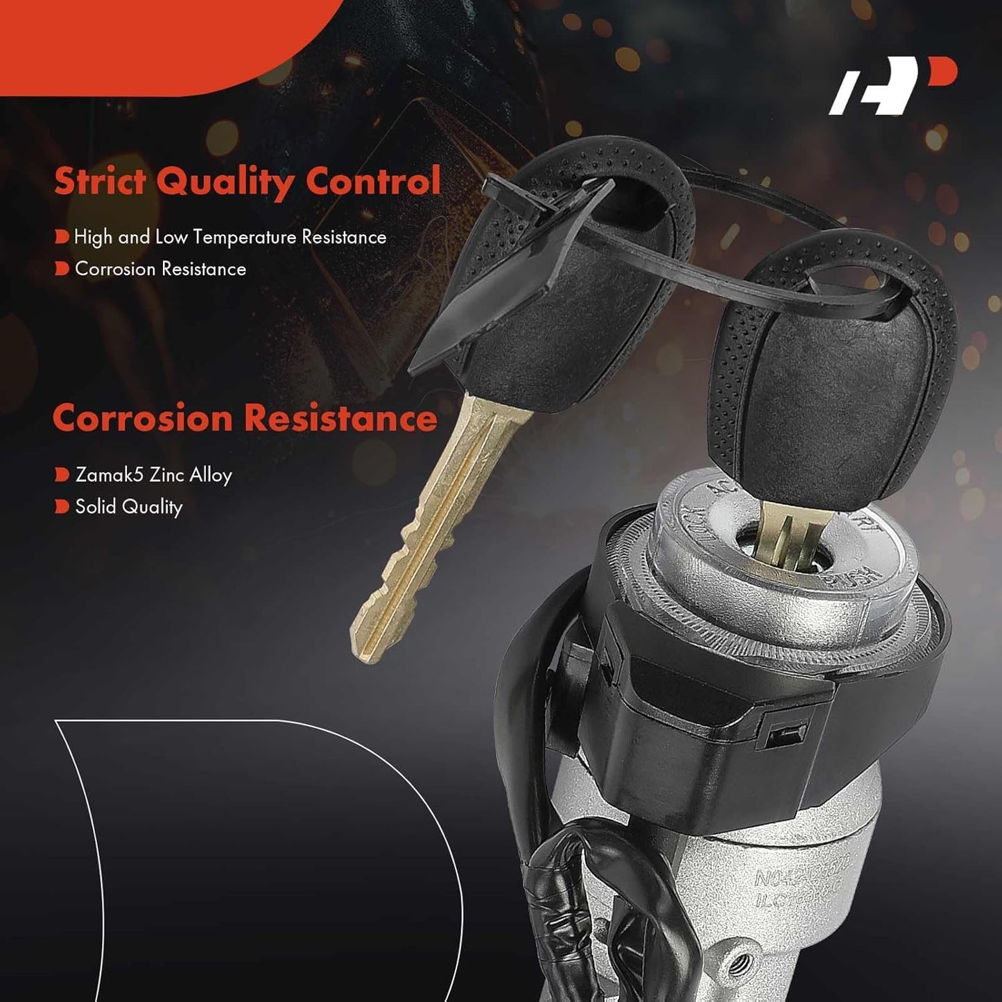A-Premium Ignition Lock Cylinder with 2 keys Compatible with Kia Vehicles - Rio, 2007-2008, Automatic Transmission