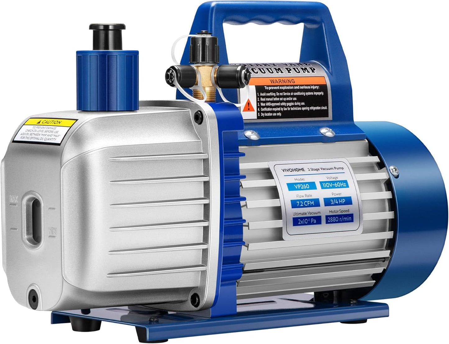 VIVOHOME 110V 1/4 HP 3.5 CFM Single Stage Rotary Vane Air Vacuum Pump with Oil Bottle
