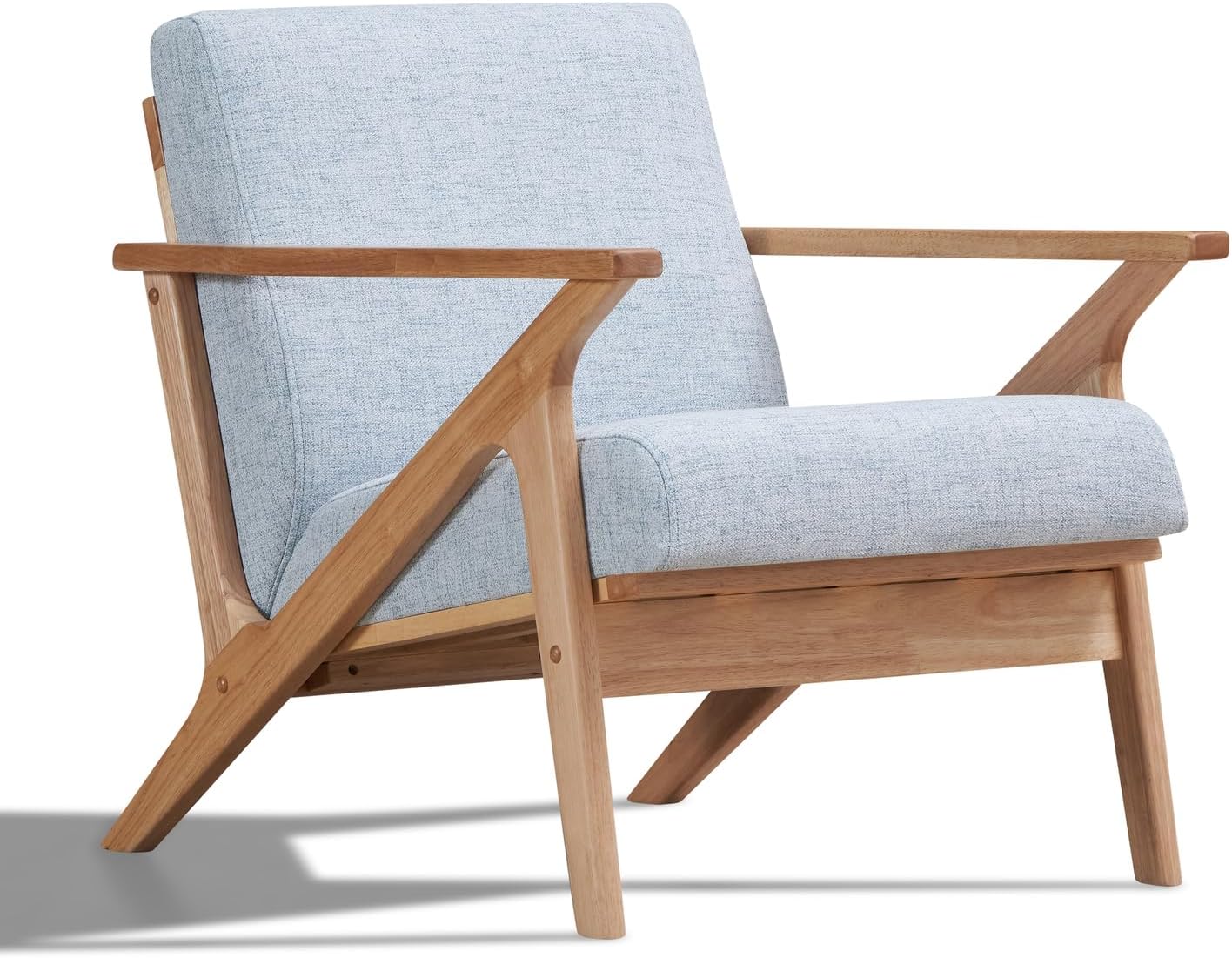 Zola Mid Century Modern Accent Chair Arm Chair, Living Room Furniture, Gold Velvet/Walnut