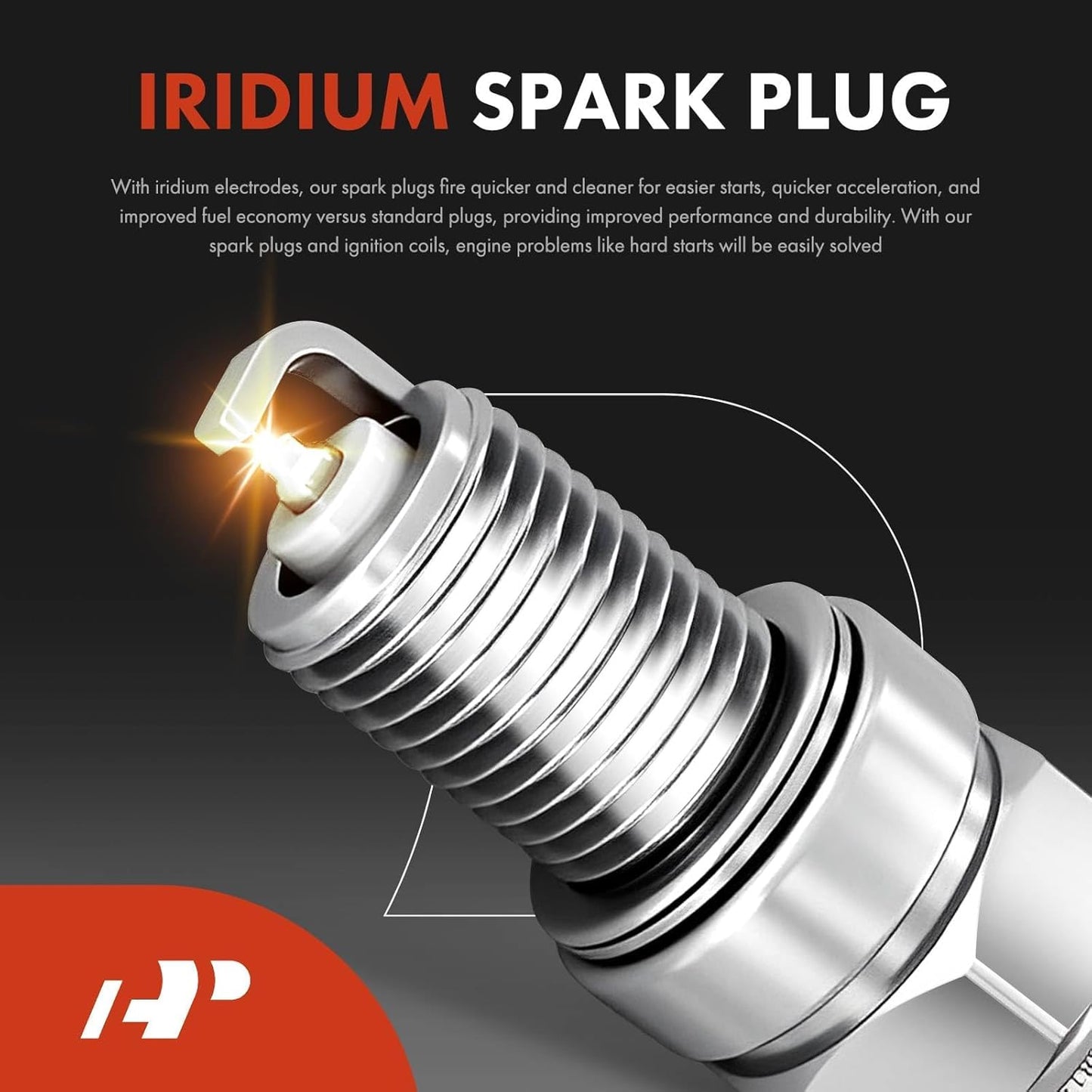 A-Premium Set of 8 Ignition Coil Pack and Iridium Spark Plugs Compatible with Kia Soul 2010-2011, 1.6L, Replace# 273012B010
