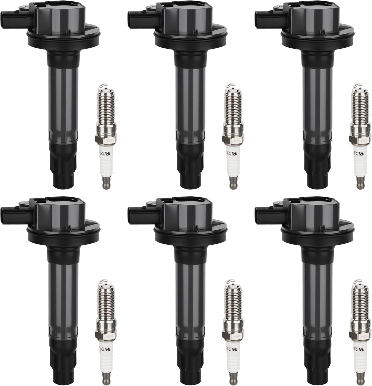 Set of 6 Ignition Coil Pack and Iridium Spark Plugs For Ford Edge Flex Taurus For Lincoln MKS MKT MKZ MKX Mercury Sable 3.7 3.5 V6 2008 2009 2010 2011 2012 2013 2014 2015 2016 UF553 DG520 GN10237