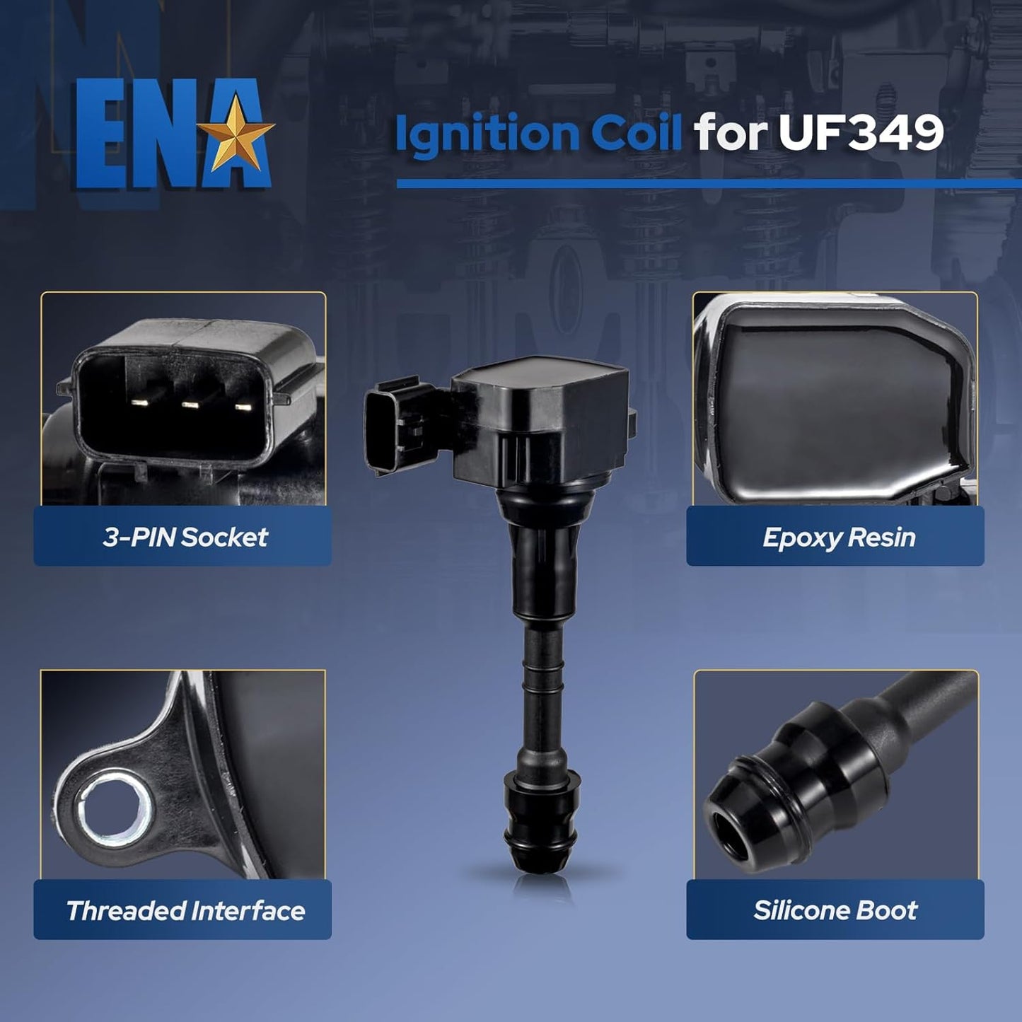 Set of 6 Ignition Coil Pack and Iridium Spark Plug 3.5 V6 Compatible with Nissan Altima Maxima Pathfinder Frontier Quest Infiniti I35 G35 FX35 QX4 2002 2003 2004 2005 2006 2007 2008 Replaces# UF349