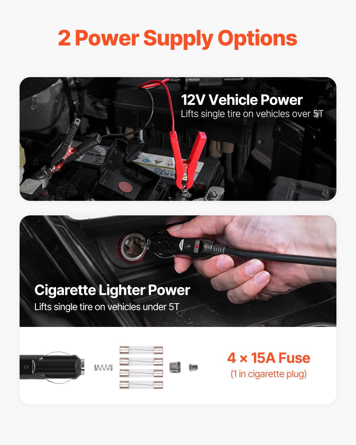 VEVOR Electric Car Jack, 5 Tons /11000 lbs, Electric Scissor Jack with Built-In Inflator, 12V Adjustable Tire Change Replacement with Secure Hammer & LED Light, Portable Jack kit for Sedan, SUV, Truck