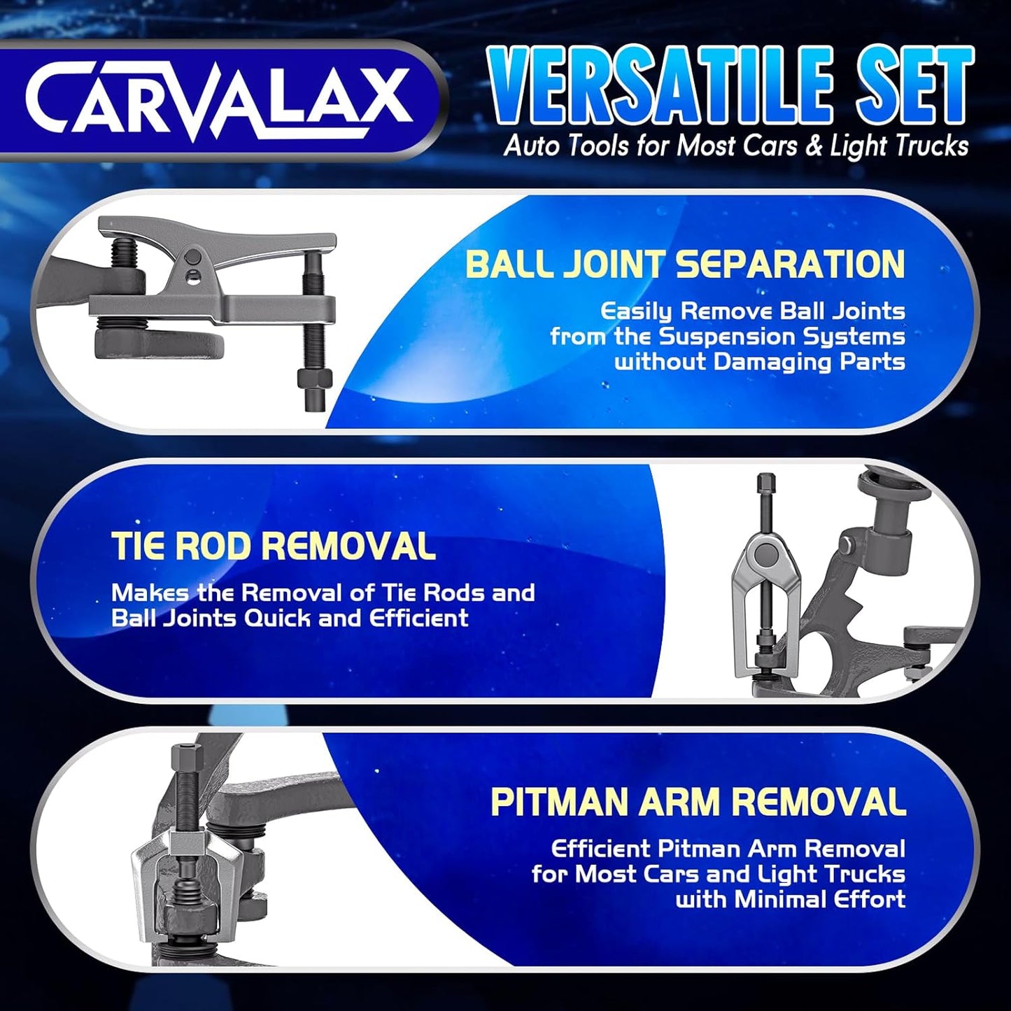 5-in-1 Ball Joint Separator, Front End Service Tool Kit for Tie Rob Removal, Pitman Arm Puller, Cars SUVs Pickup Trucks Automotive Tools w/Storage Case