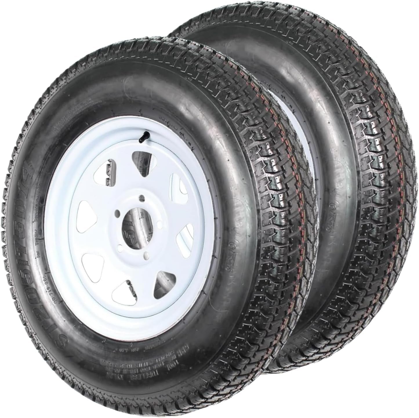 ST205/75D14 Trailer Tires with 14'' Rims, 5 Lug on 4.5'', Load Range C, 6PR