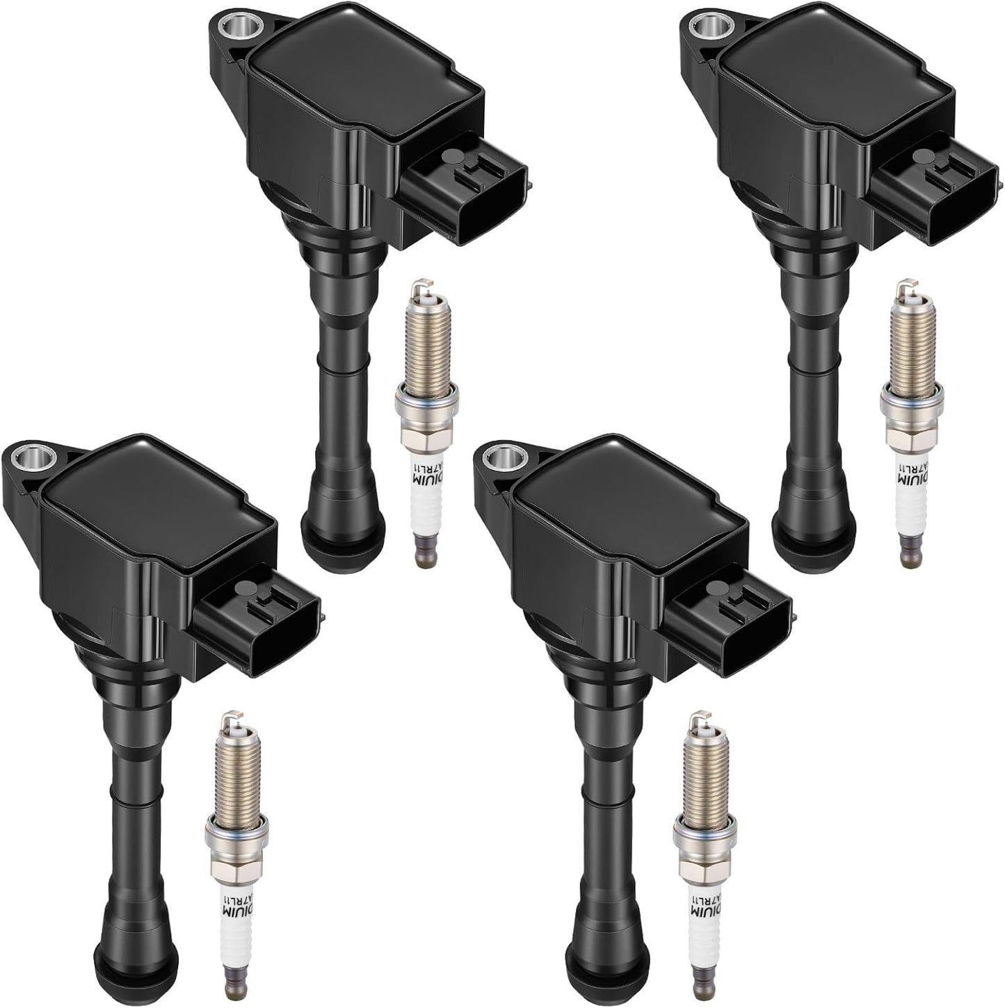4-Pack UF659 Ignition Coils Compatible with Nissan Juke 11-17, Qashqai 17-22, Rogue Sport 17-22, Rogue 17-19, Sentra 17-19, 1.6L 2.0L L4 - Replaces 224481KC0A C1807 522202
