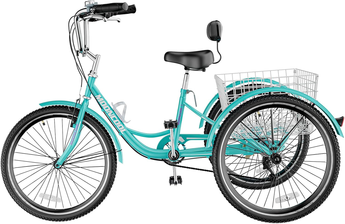 Slsy Adult Tricycles 7 Speed, Adult Trikes 20/24/26 inch 3 Wheel Bikes, Three-Wheeled Bicycles Cruise Trike with Shopping Basket for Seniors, Women, Men