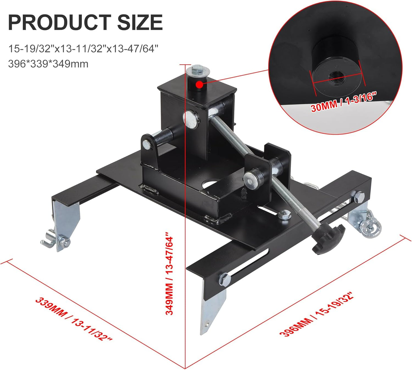 Transmission Jack Adapter for Cars and Trucks, with Capacity of 1100 lbs/0.5 T Loading Gearbox Removal Adaptor for Hydraulic Floor Jack Conversion with 1-1/5” Removable Saddle Shaft