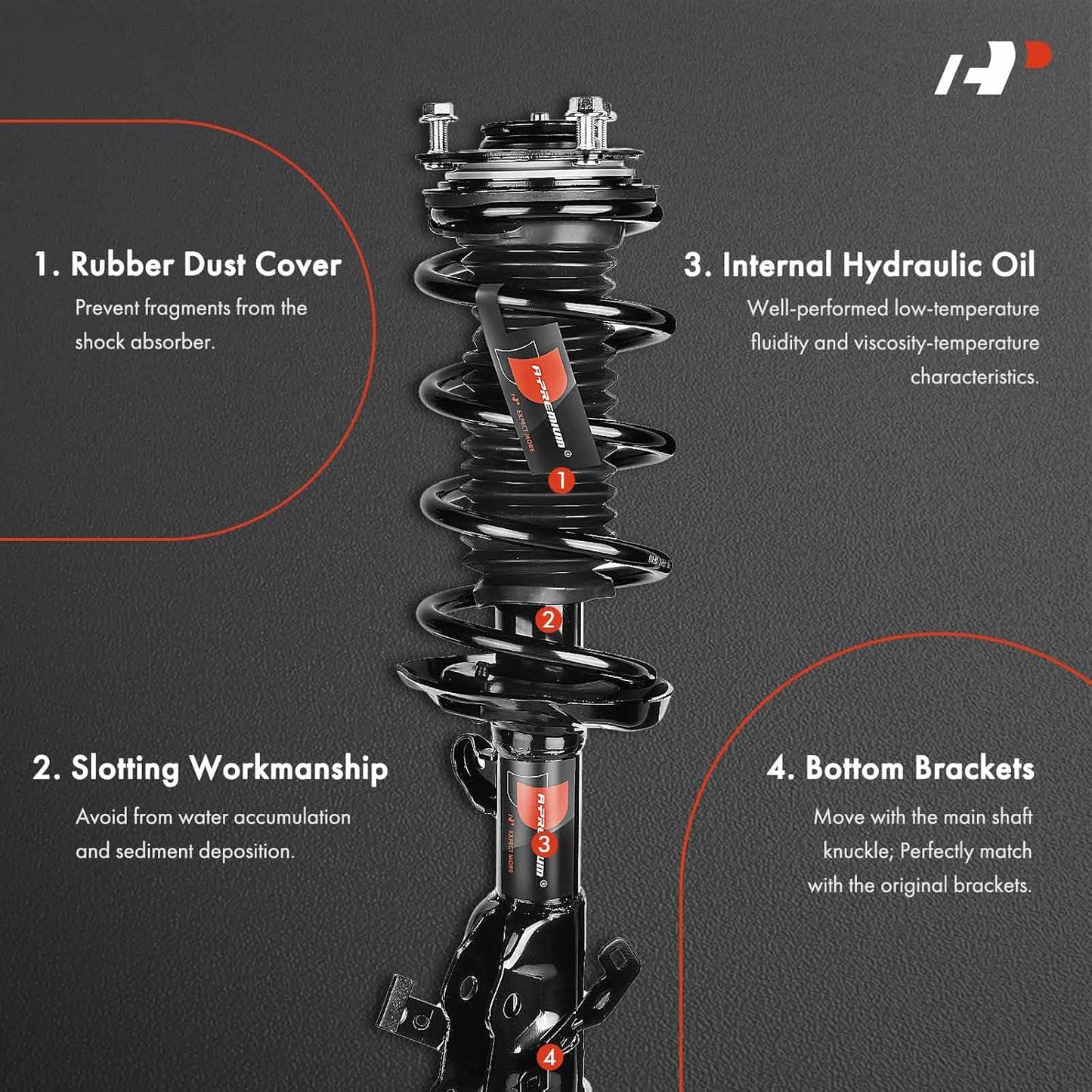 A-Premium Front Shock Complete Strut & Coil Spring Assembly Compatible with Honda Civic 2012 2013 1.8L Coupe, 2-PC Set
