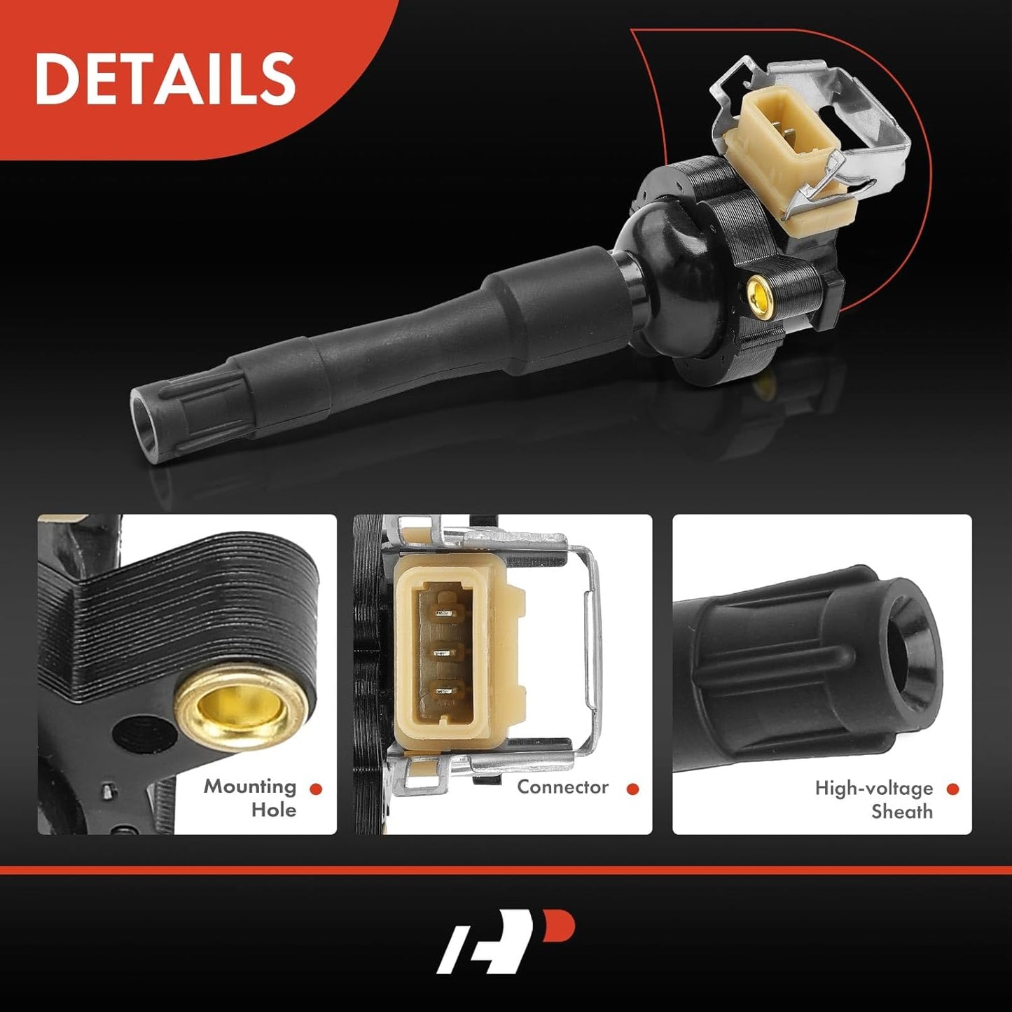 A-Premium Ignition Coil Pack Compatible with BMW E36 E38 E39 E46 E53 323i 328i 325i 525i 530i X5 Z3 before 2002 models 6-PC Set