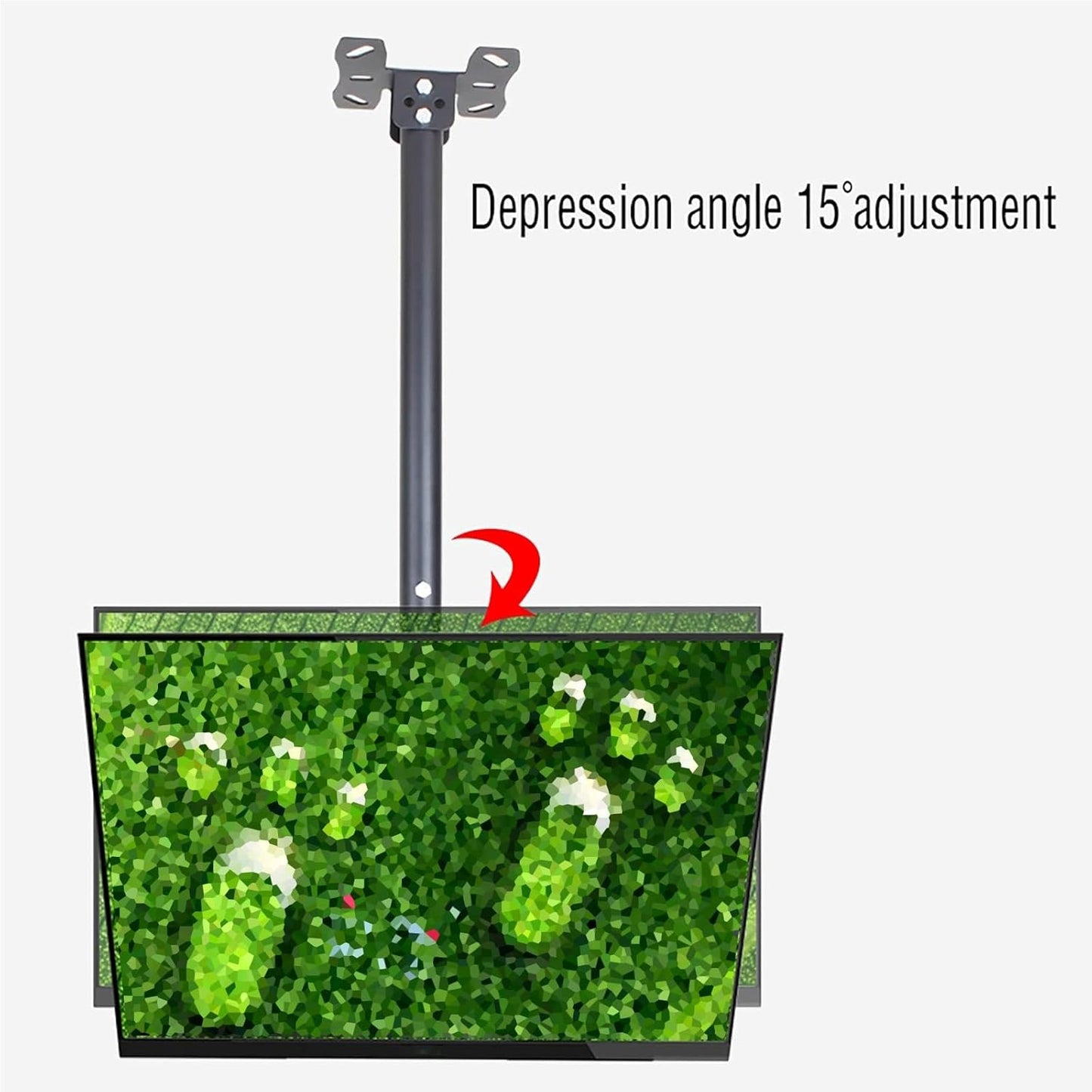Adjustable Ceiling TV Mount Bracket for 12-27 Inch TVs, Tilt & Swivel, Max 200x200mm, Multiple Height Options, 2.5m Extension, Secure & Versatile TV Stand