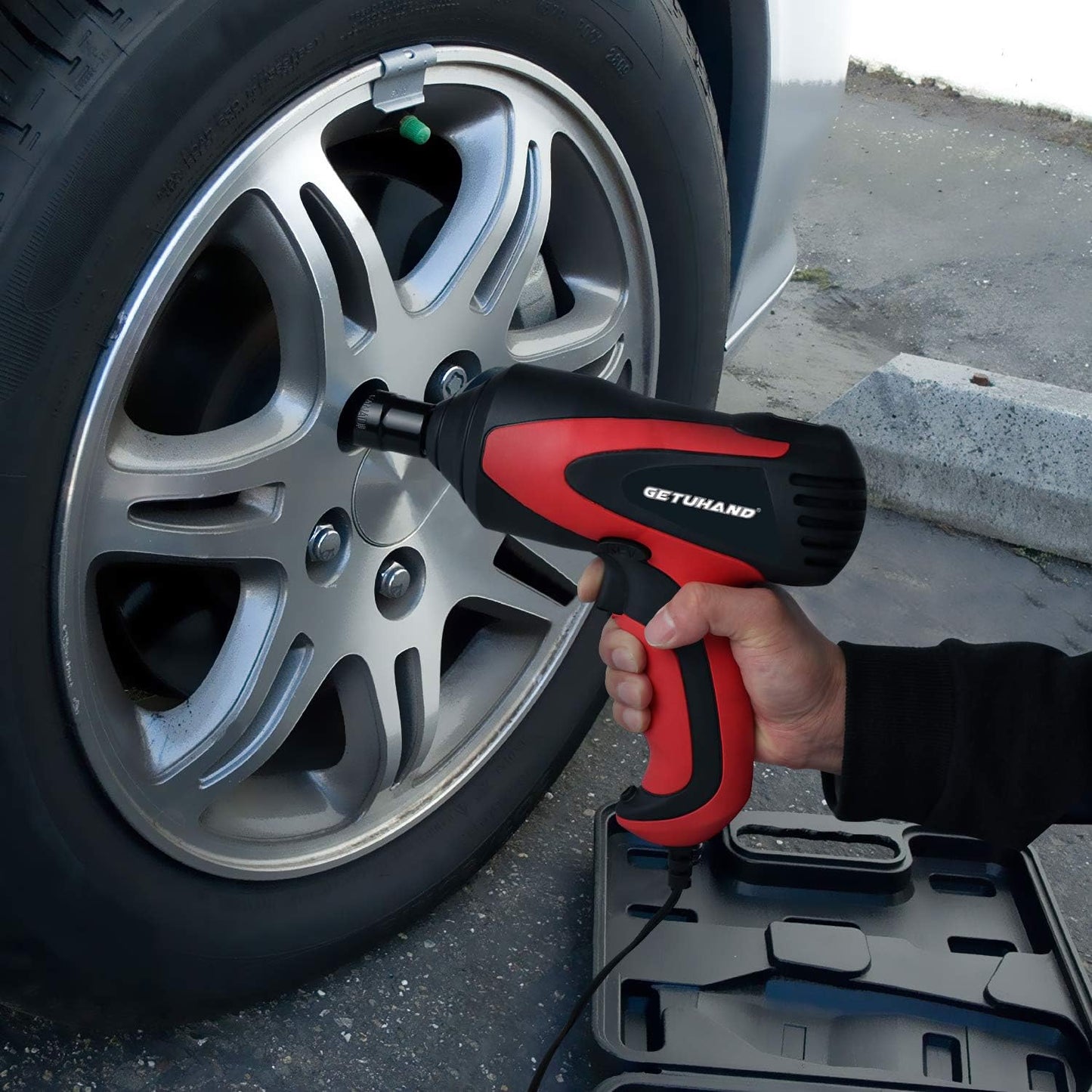 Car Impact Wrench 1/2 Inch & 12 Volt Portable Electric Impact Wrench Kit, Tire Repair Tools with Sockets and Carry Case