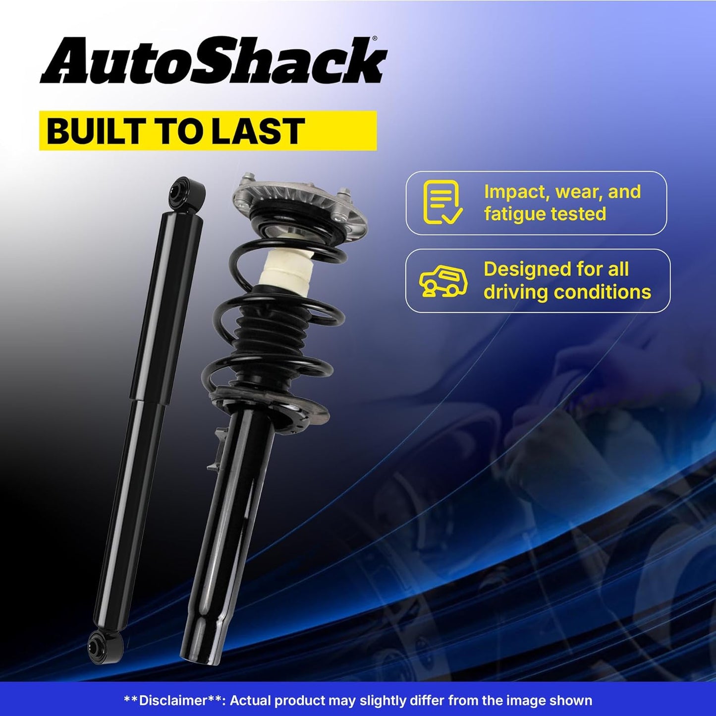 AutoShack Front Complete Strut & Coil Spring Assembly with Rear Shock Absorbers Set for Saturn Vue 2007-2010 Chevrolet Equinox | Full-vehicle Suspension System Replacement Kit CST272528-KS21260