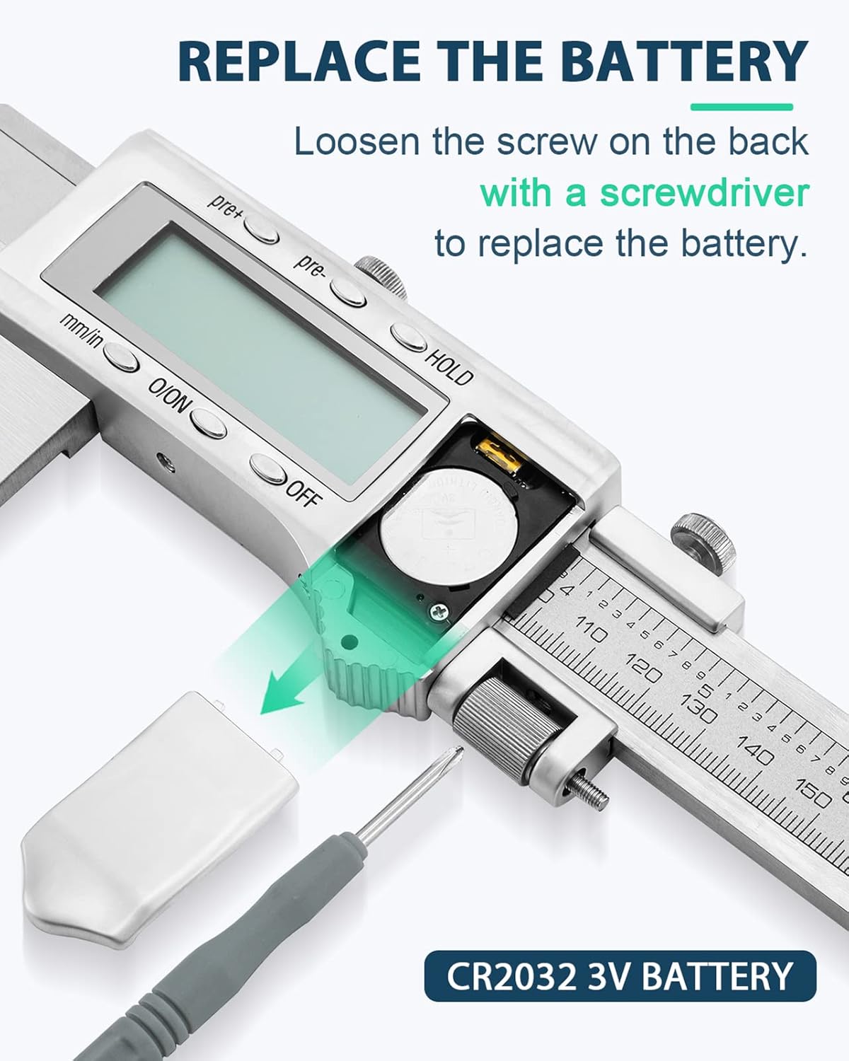 12 Inch Digital Caliper Long Jaw Caliper with 6" Jaw Depth Calipers Measuring Tool All-Metal Frame Large LCD Screen 0.0005"/ 0.01mm Resolution (12"/ 300mm)