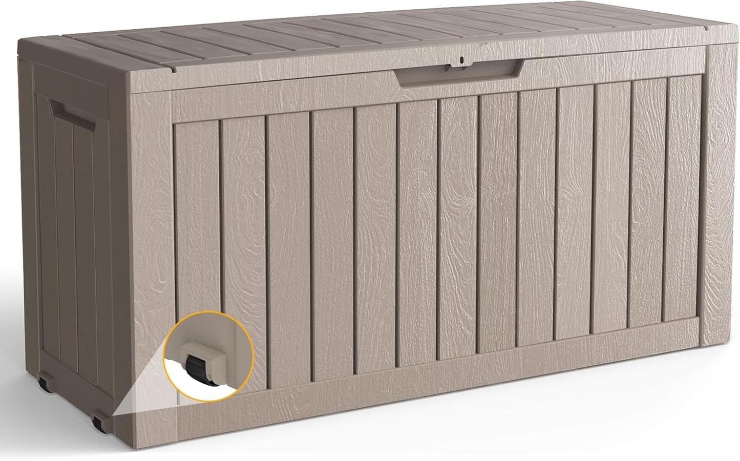 320 Gallon Outdoor Storage Box Waterproof Lockable Resin Deck Box Large, Patio Storage Bin for Pool Accessories Cushion Furniture, Garden Tools, UV-Resistant Outside Delivery Black