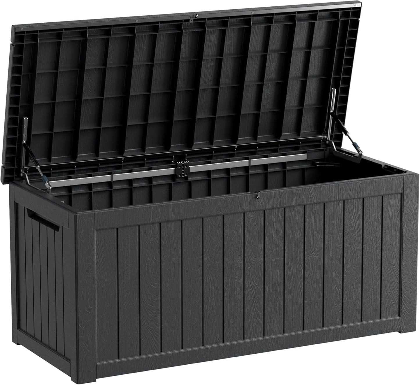 200 Gallon Outdoor Storage Box - Waterproof Patio Deck Box for Outside Deliveries, All-Weather Resin Bin with Lock for Cushions & Tools, UV-Resistant, Matte Black