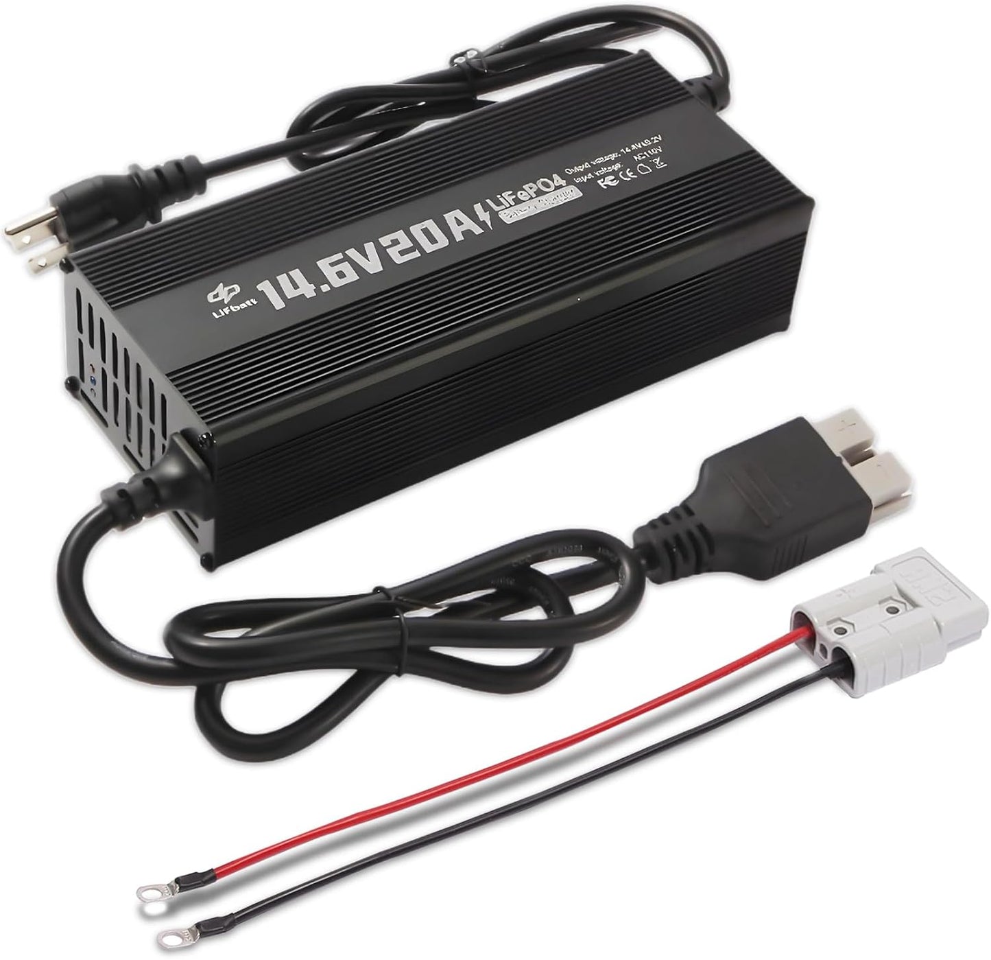24V 20A LiFePO4 Battery Charger 29.2V Lithium Battery Smart Charger with Anderson Connector and Anderson to M8 Adapter Cable,for Lithium LiFePO4 Deep Cycle Rechargeable Batteries of Car Truck Boat RV