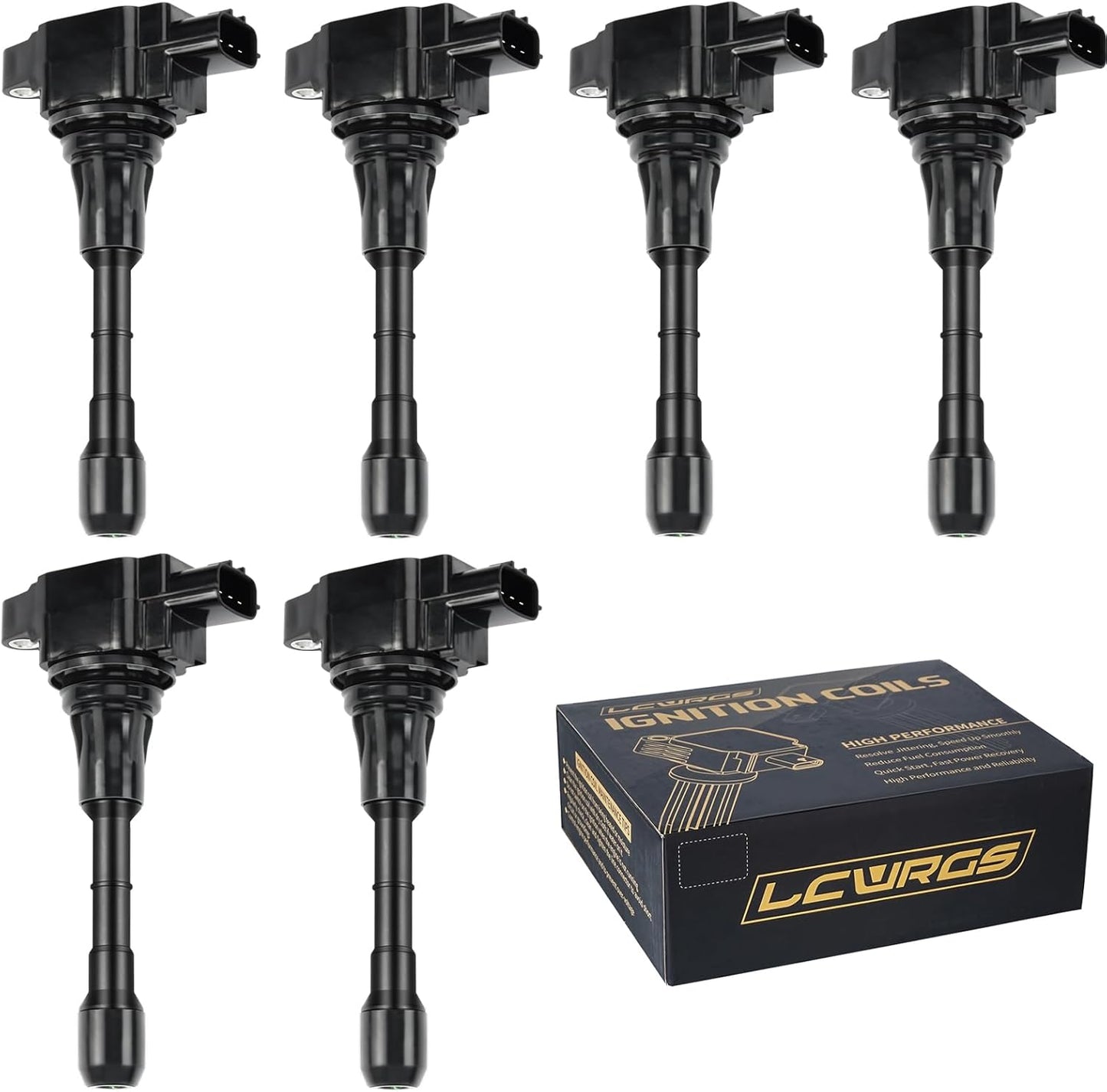 Set of 6 Ignition Coil Pack fits for 2008 2009 2010 2011 2012 2013 Infiniti G37 M37 EX37 Nissan 370Z 3.7 Coils Replaces UF617 22448EY00A