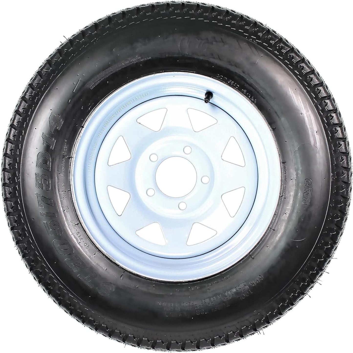 ST205/75D14 Trailer Tires with 14'' Rims, 5 Lug on 4.5'', Load Range C, 6PR
