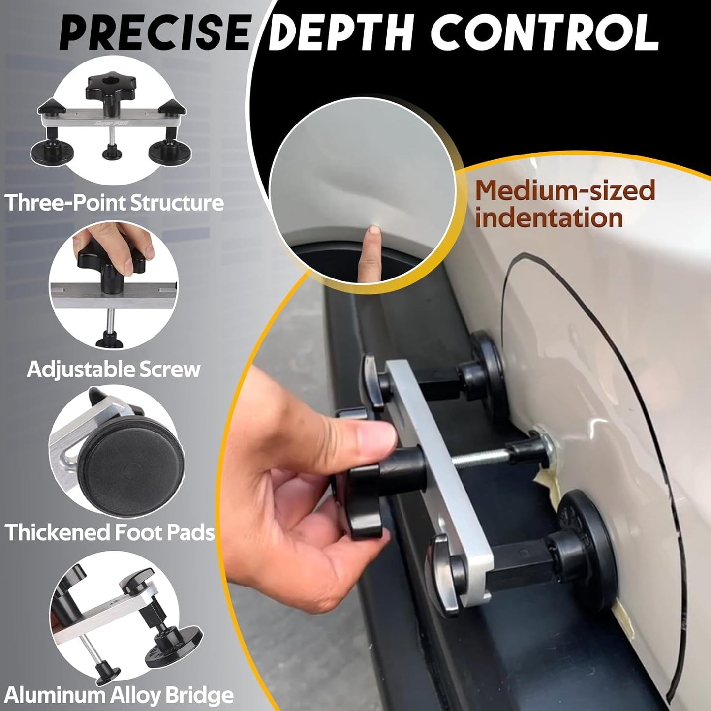 Super PDR Paintless Dent Repair Kit, Dent Puller Kit, Car Dent Removal Tools with Dent Lifter,Bridge Puller,Slide Hammer 2 in 1 T-Type Slide Hammer for Repair Door Ding, Creases and Hail Damage