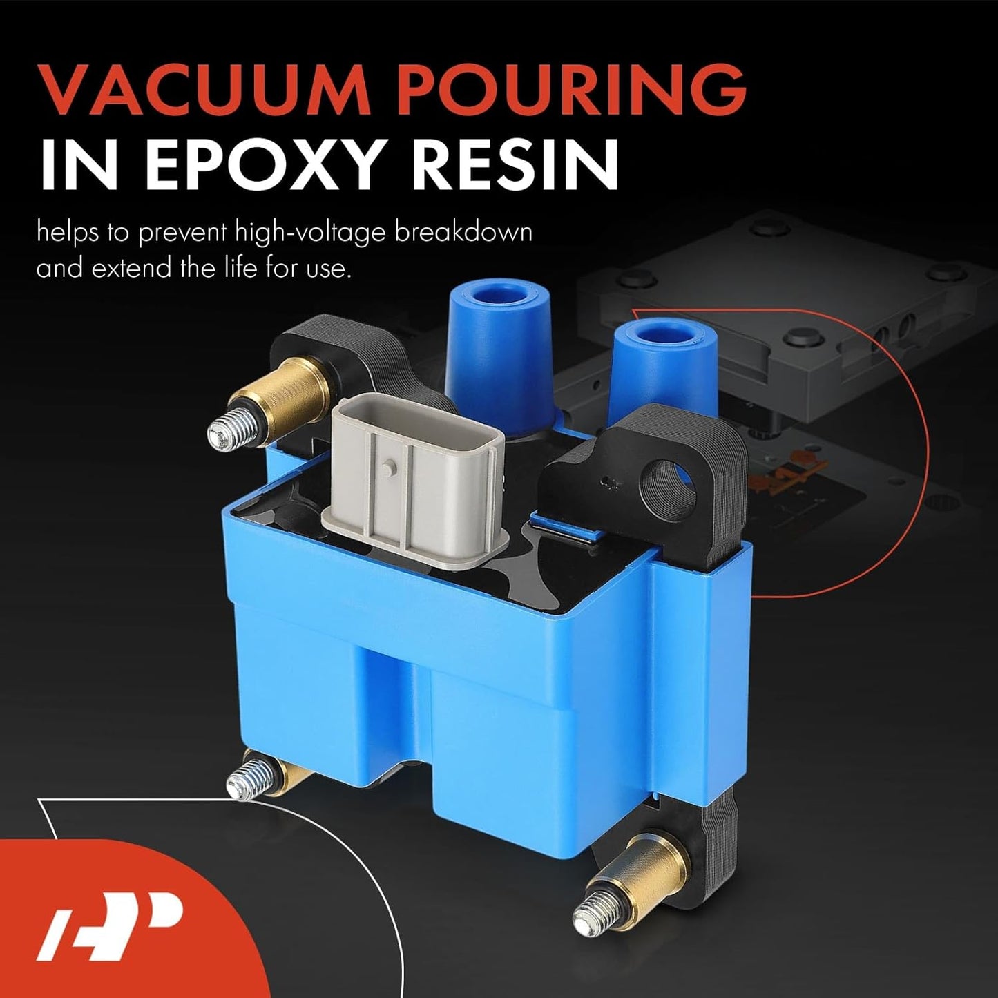 A-Premium Blue Engine Ignition Coil Pack Compatible with Subaru Forester 2009-2010, Impereza 2011, 2.5L