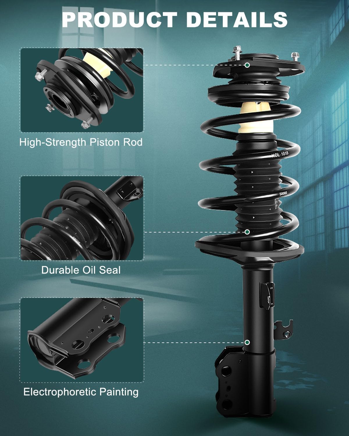 AUTOMUTO Strut Spring Assembly Front Pair Shock Absorber Fit 2003-2008 for Pontiac Vibe,2003-2008 for Toyota Matrix