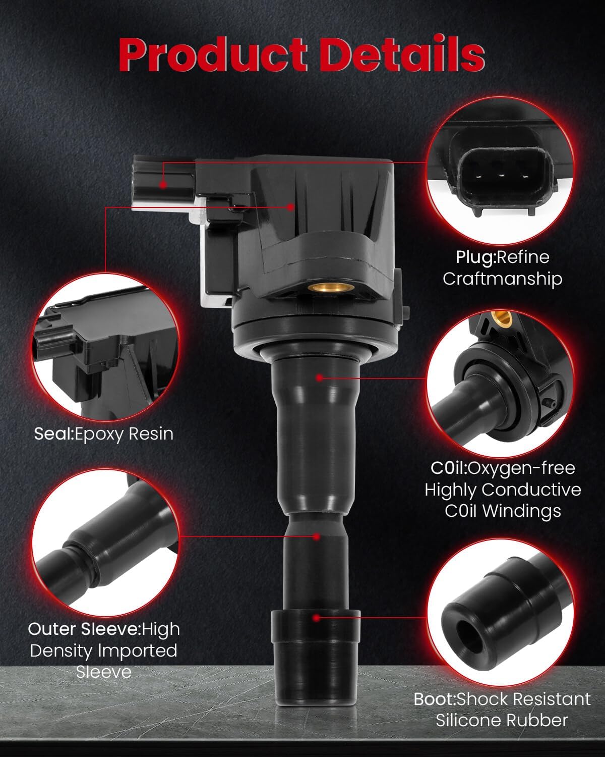 cciyu Pack of 4 Ignition Coils for Honda City/CR-Z/Fit 2009-2015 fits for UF626 C1664