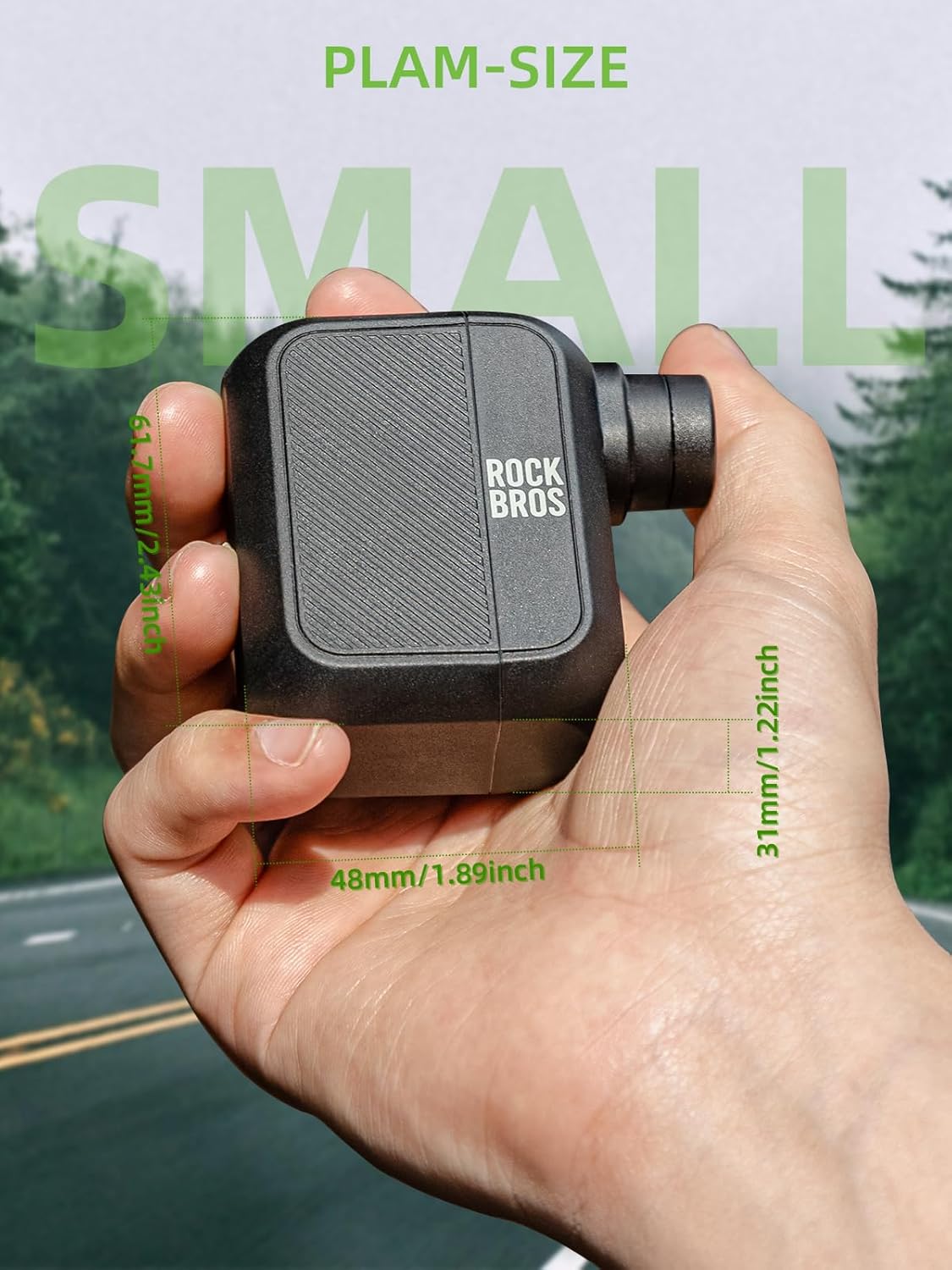 ROCKBROS Mini Bike Pump Portable Bike Tire Pump 100PSI Electric Bike Pump Mini Air Pump Tire Inflator Rechargeable with Presta Schrader Valve