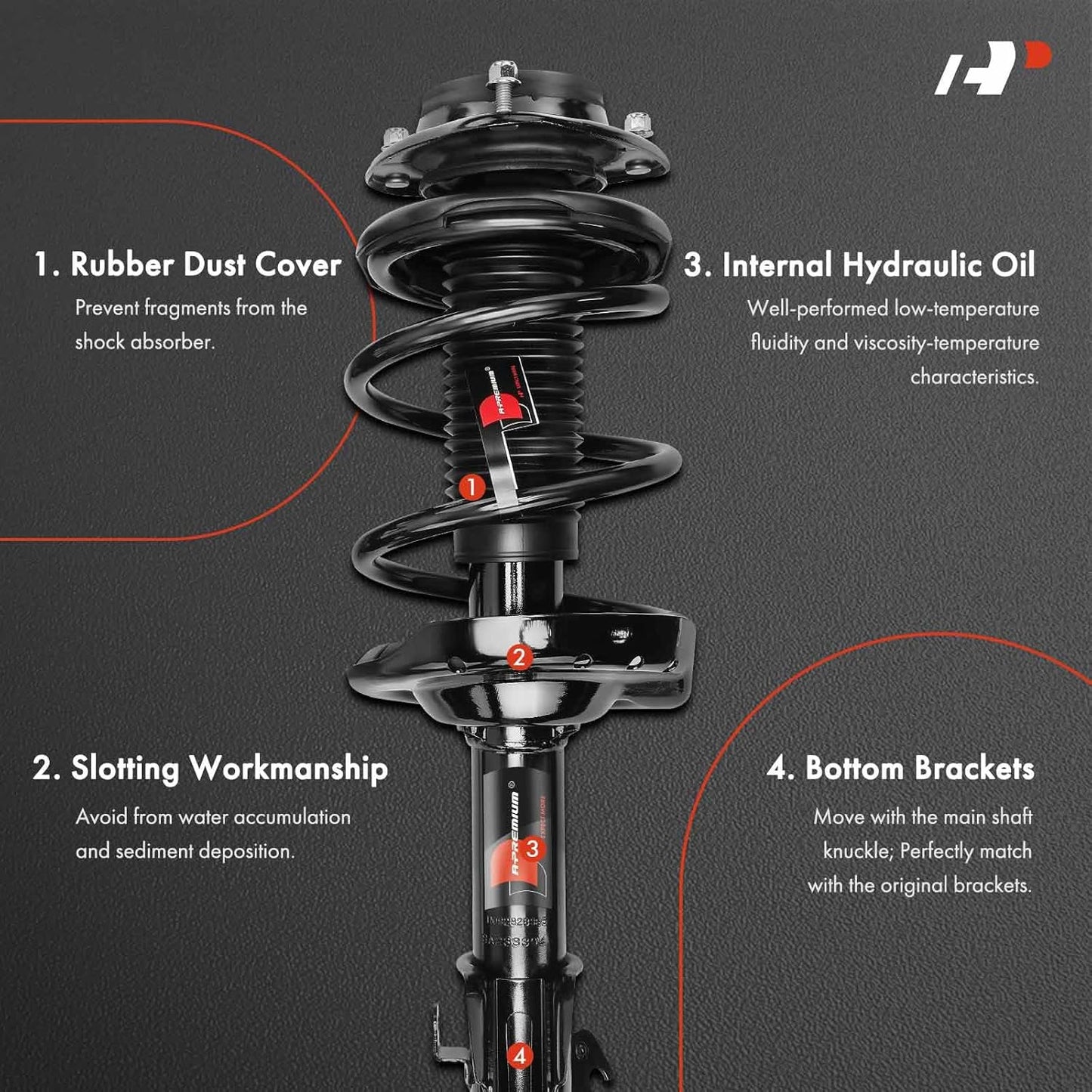 A-Premium Front Complete Strut and Coil Spring Assembly Compatible with Subaru Forester 2017 2018 2.5L, 2-PC Set