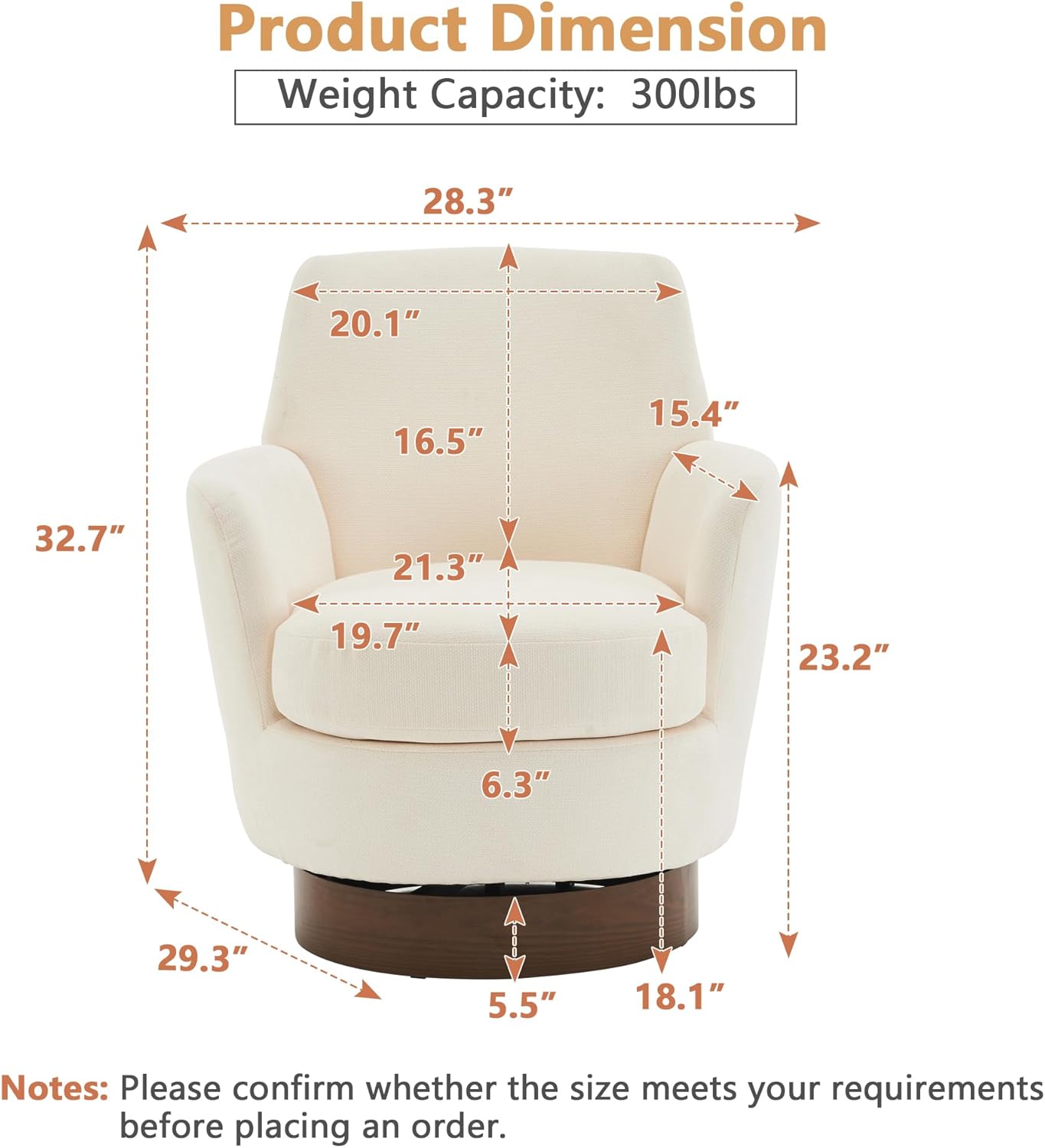 Swivel Barrel Chair Set of 2, Linen Modern Swivel Accent Chairs Armchair with Gold Stainless Steel Base, Reading Chair for Bedroom Comfy Round Barrel Chair for Living Room, Beige