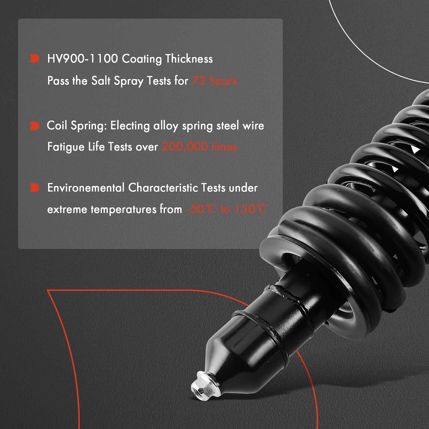 A-Premium Rear Complete Strut & Coil Spring Assembly Compatible with Mercedes-Benz ML320 1998-2003, ML350 2003-2005, ML430 1999-2000/2001, ML500 2002-2005, 2-PC Set