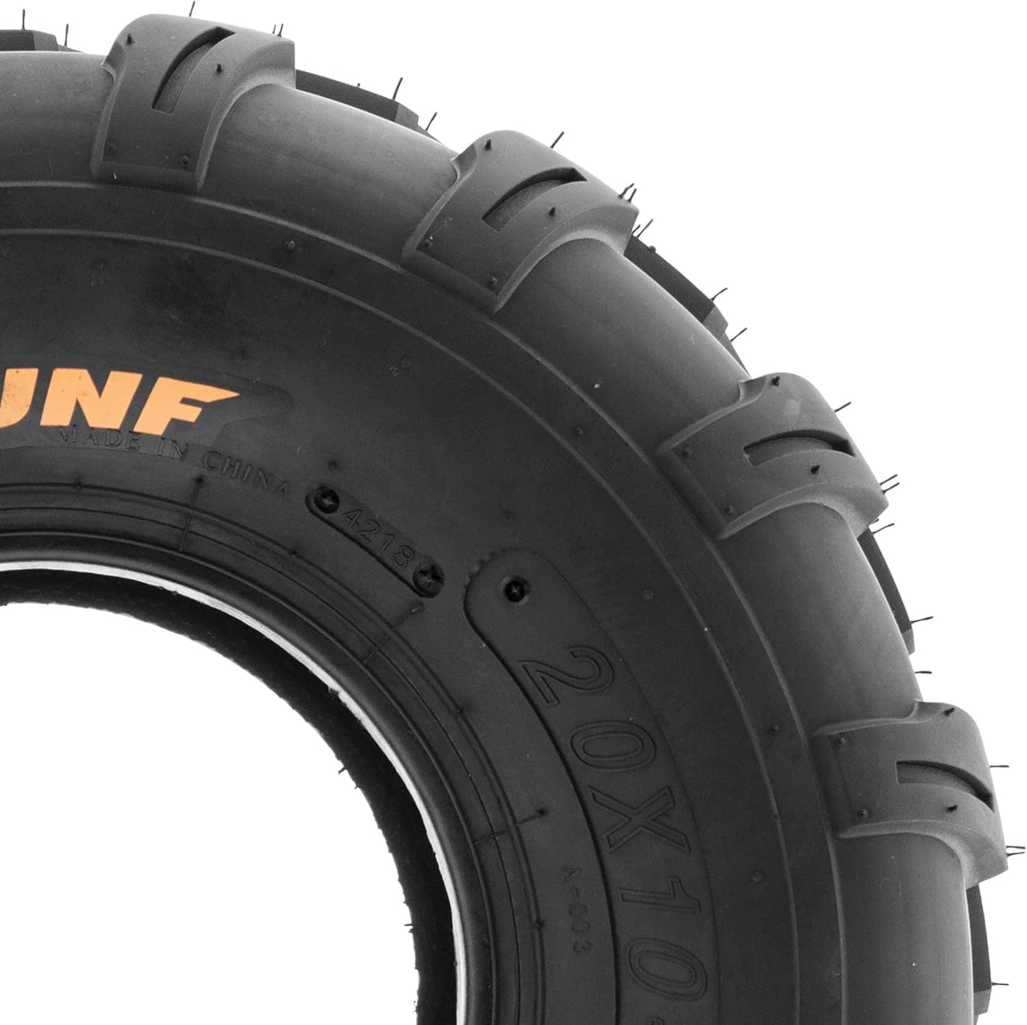 SunF A003 ATV/UTV/Lawn-Mowers Off-Road Tire 20x10-8, 6 PR, Directional Knobby Tread