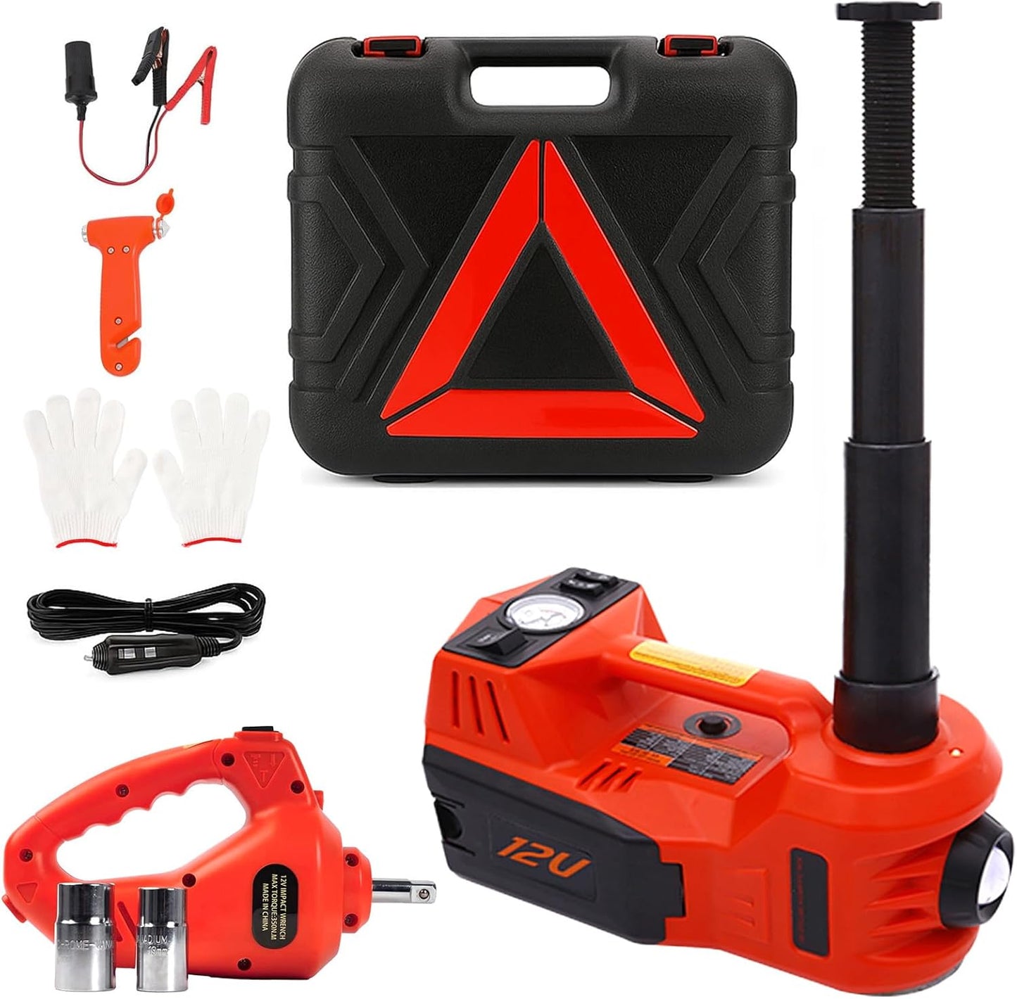 STANDTALL Electric Car Jack Hydraulic Cordless Remote Control 5 Ton 18V Automatic Small Portable Tire Change Kit Emergency Repair Tire Tools for SUV Sedans Vehicle MPV