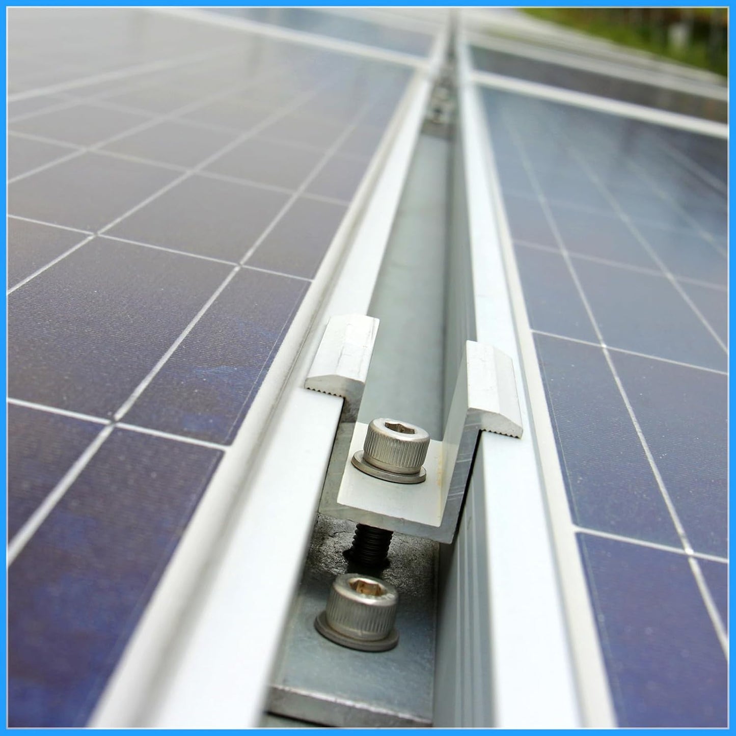 Zhengmy 100 Pack Solar Panel Mid Clamps 1.06 Inch Solar Panel Bracket Aluminium Mounting Accessories Aluminum Solar Mid Clamp for Solar Panel Mounting Solar Panel Mid Clamp