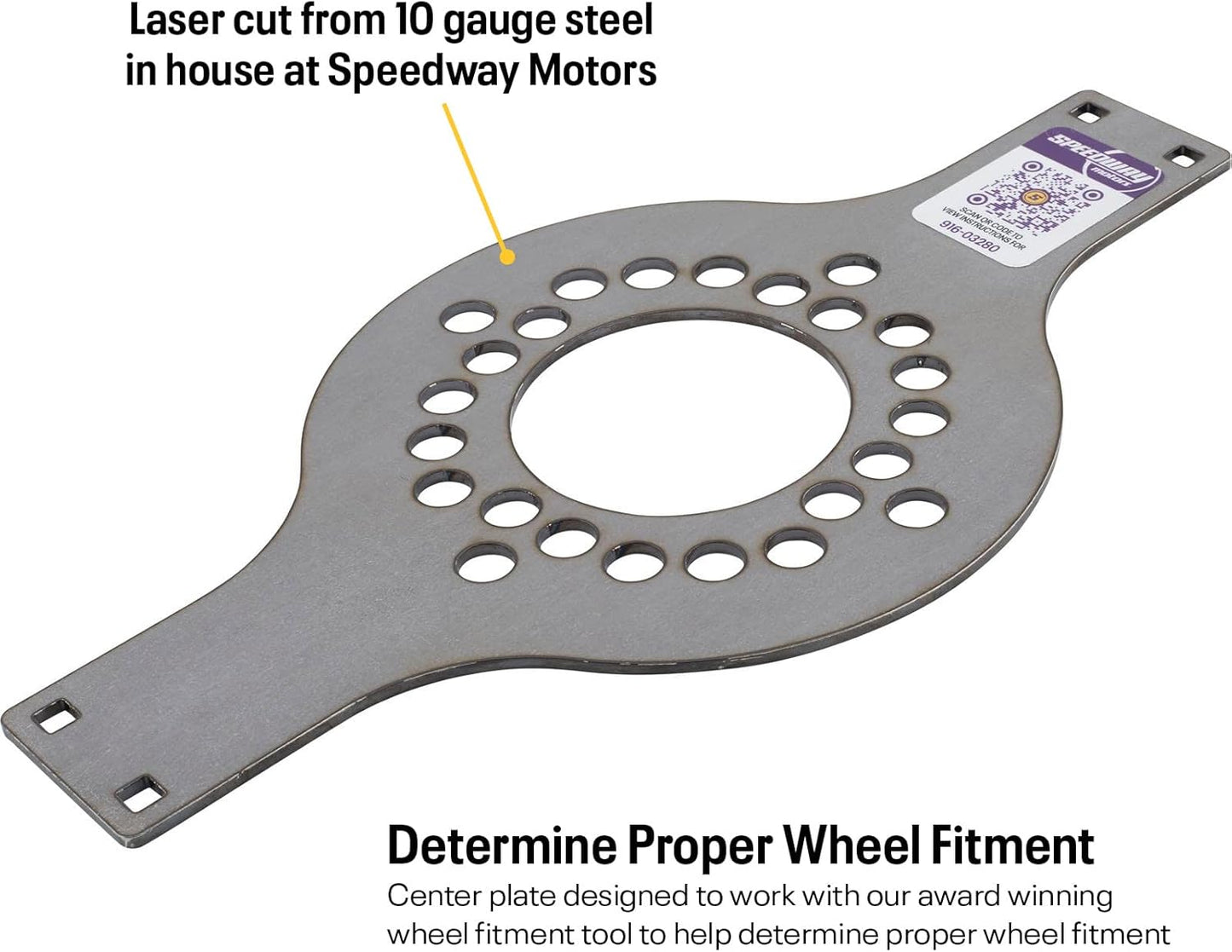 Speedway Motors WheelWise™ Wheel Fitment Tool Master Kit, 4-5-6 Lug Patterns, Laser Cut 10 Gauge Steel, Accurate Backspace & Offset Measurement, Includes Carriage Bolts & Wing Nuts