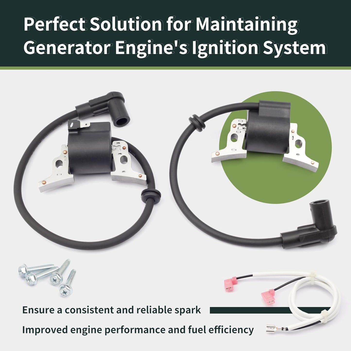 0G3324BSRV 0K63030SRV Ignition Coil Module 2 Pack Compatible with Generac GTV760 GTV990 GTV-760 GTV-990 25 & 27 HP Engines Replaces 0G3224TA 0D4686 Ignition Coil